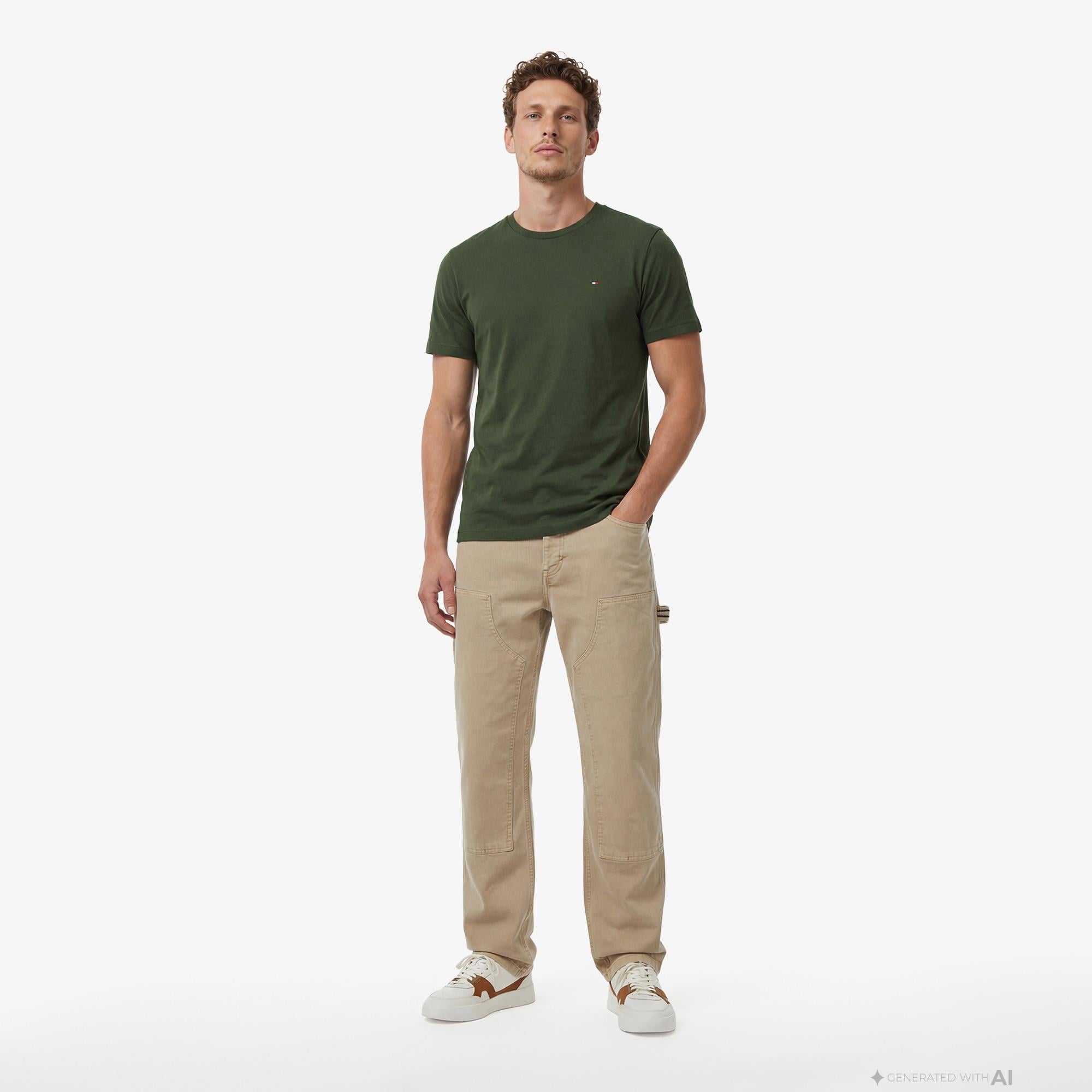 Tommy Hilfiger Core Essentials Erkek Yeşil T-Shirt