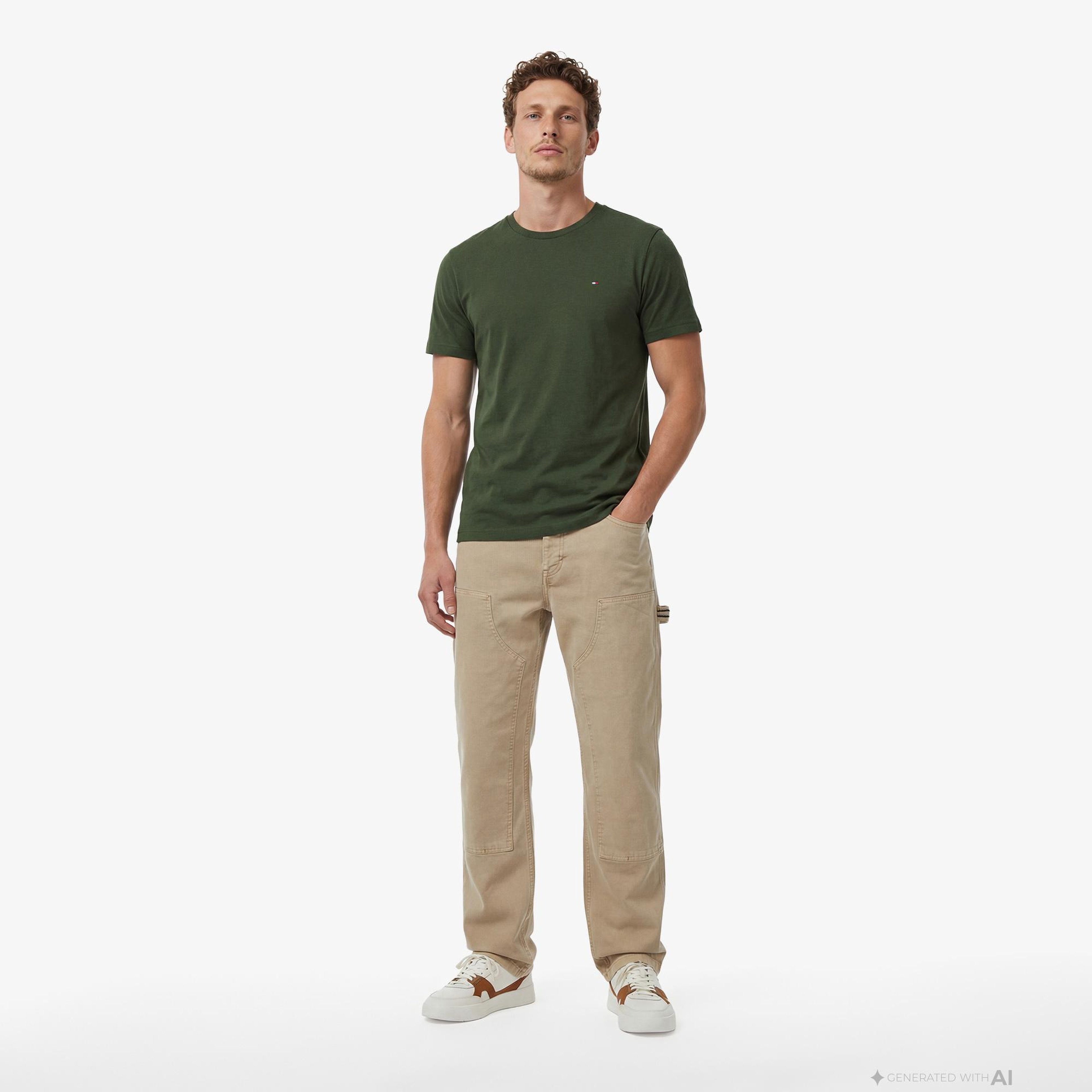 Tommy Hilfiger Core Essentials Erkek Yeşil T-Shirt