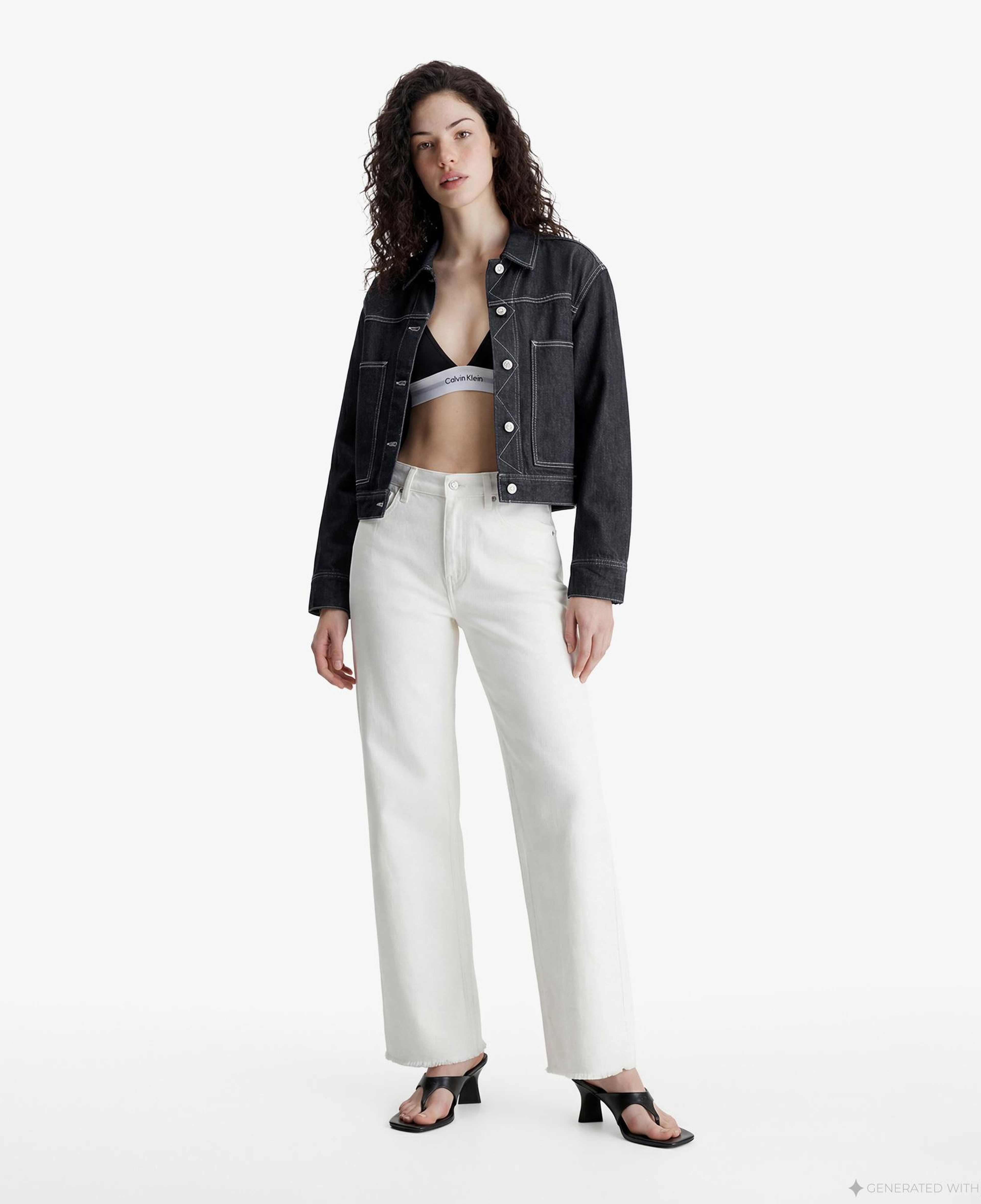 Calvin Klein The Wide Leg Raw Kadın Beyaz Jean