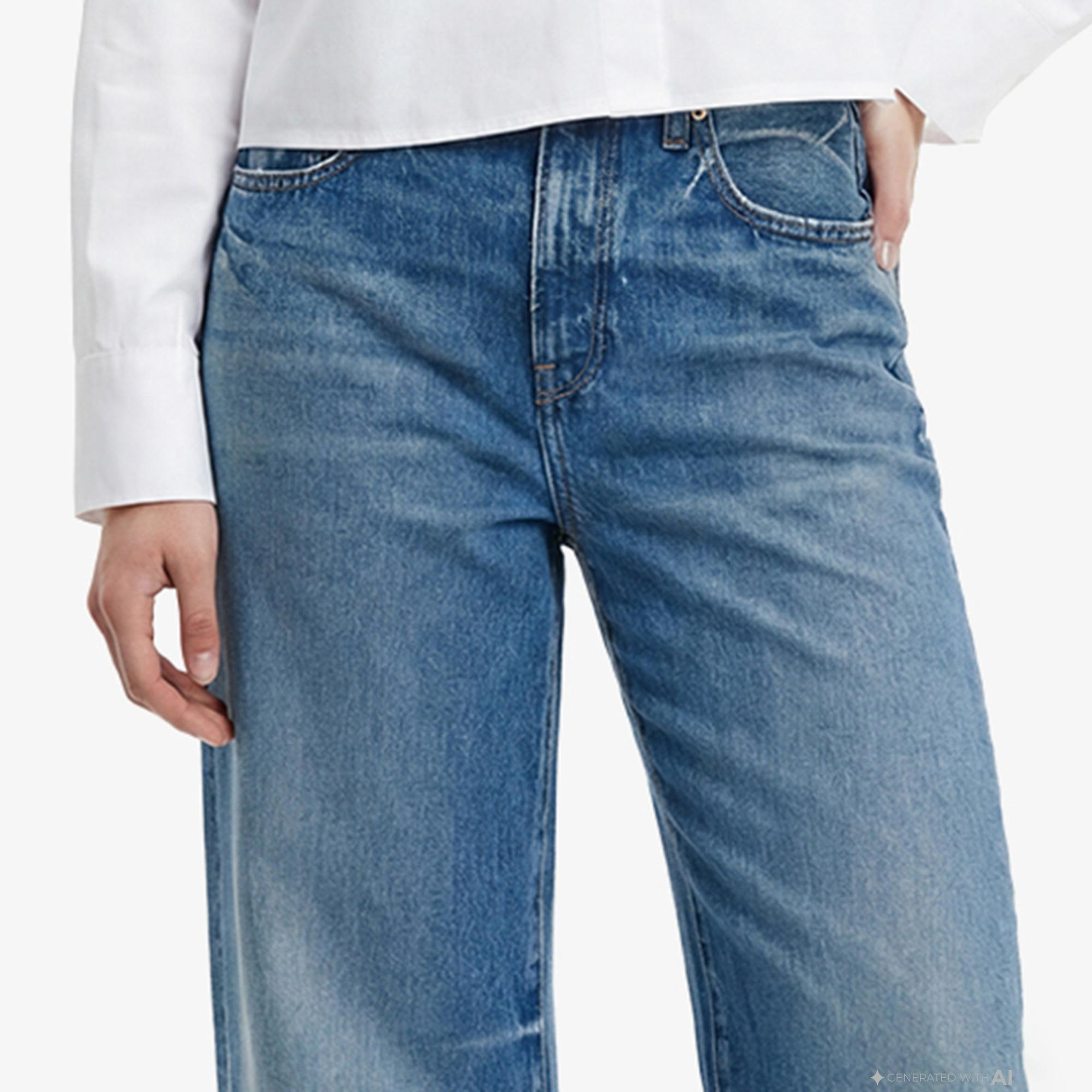 Calvin Klein The Wide Leg Kadın Mavi Jean