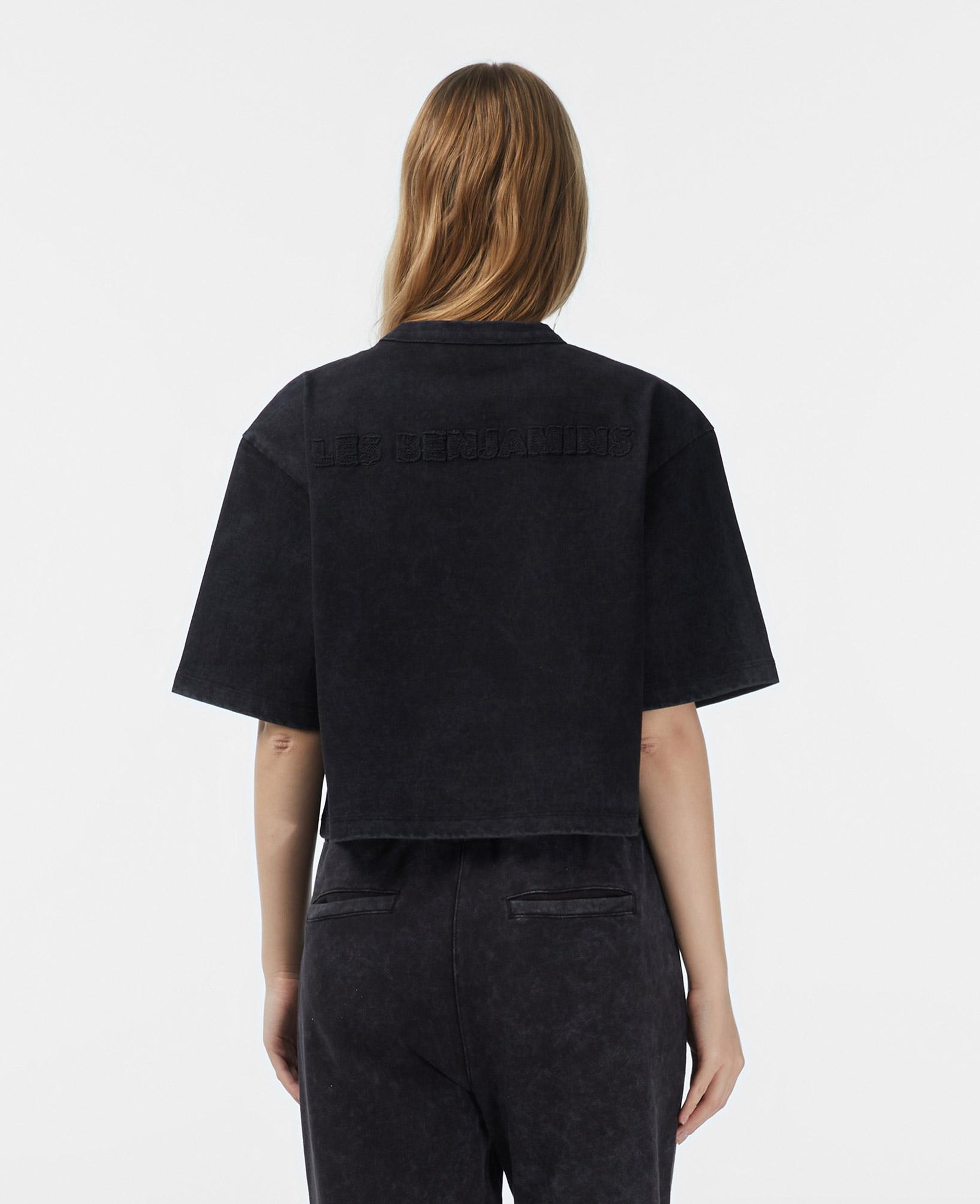 Les Benjamins Crop Oversize Fit Kadın Siyah T-Shirt