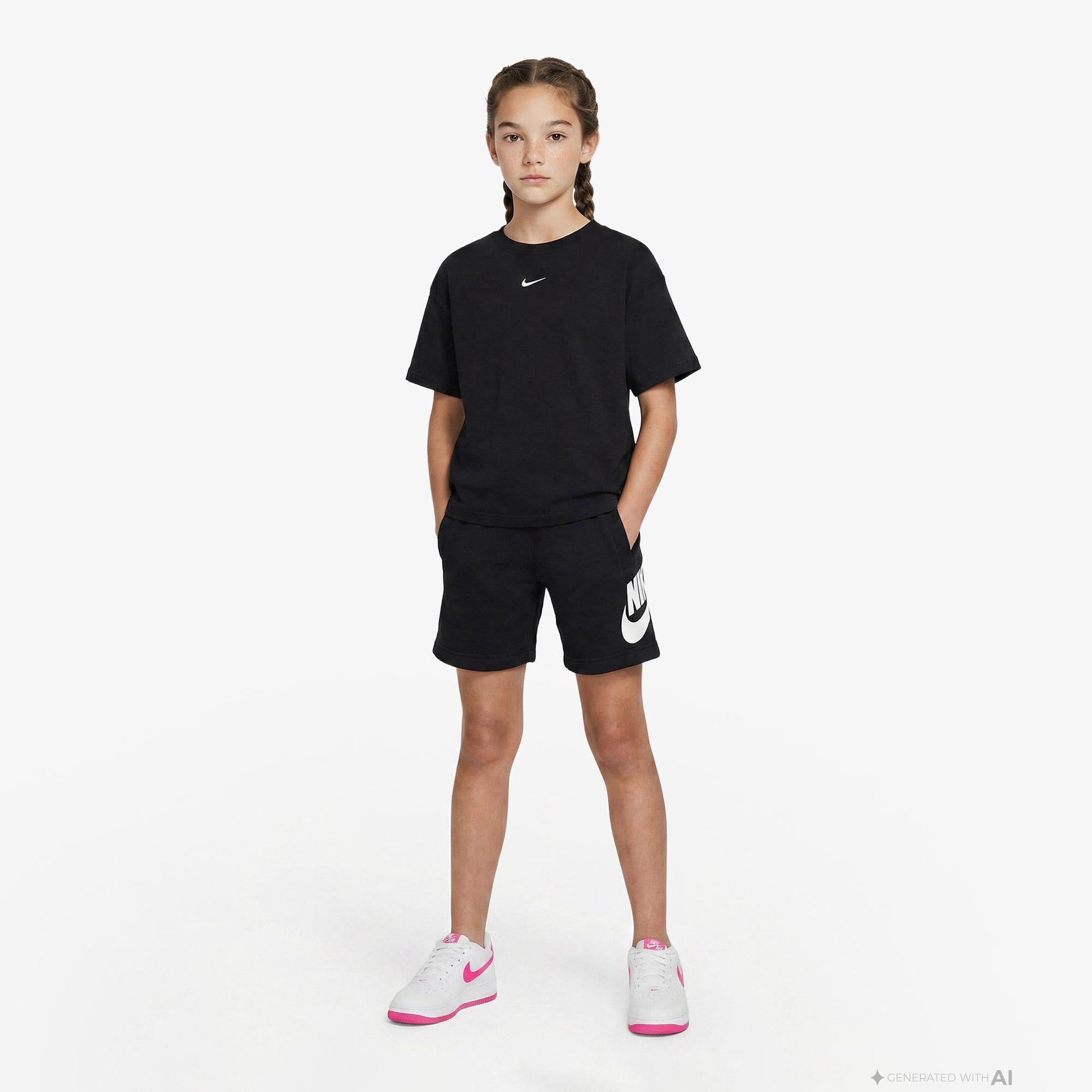 Nike Sportswear Club Fleece Çocuk Siyah Şort