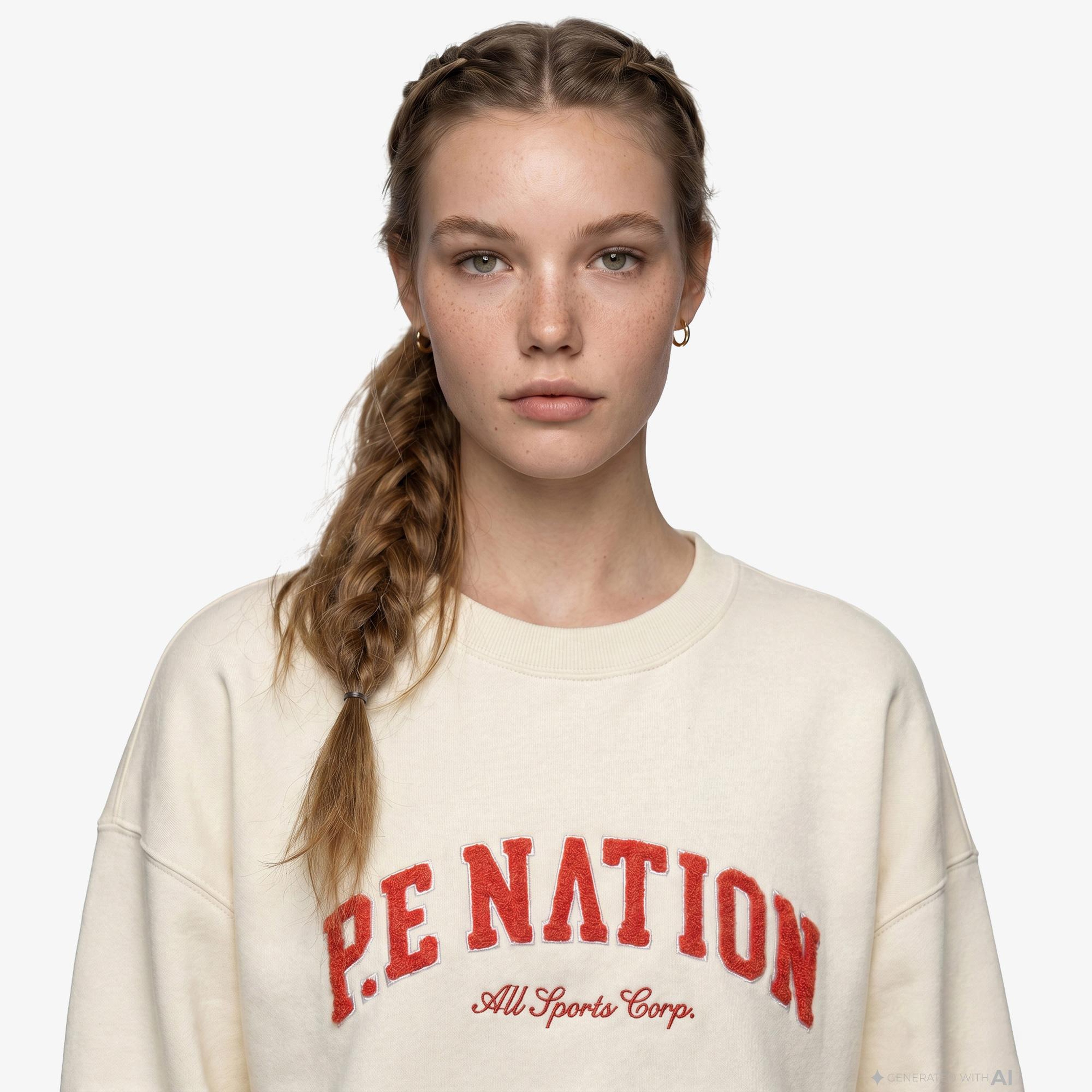 P.E Nation Heritage Kadın Krem Rengi Sweatshirt