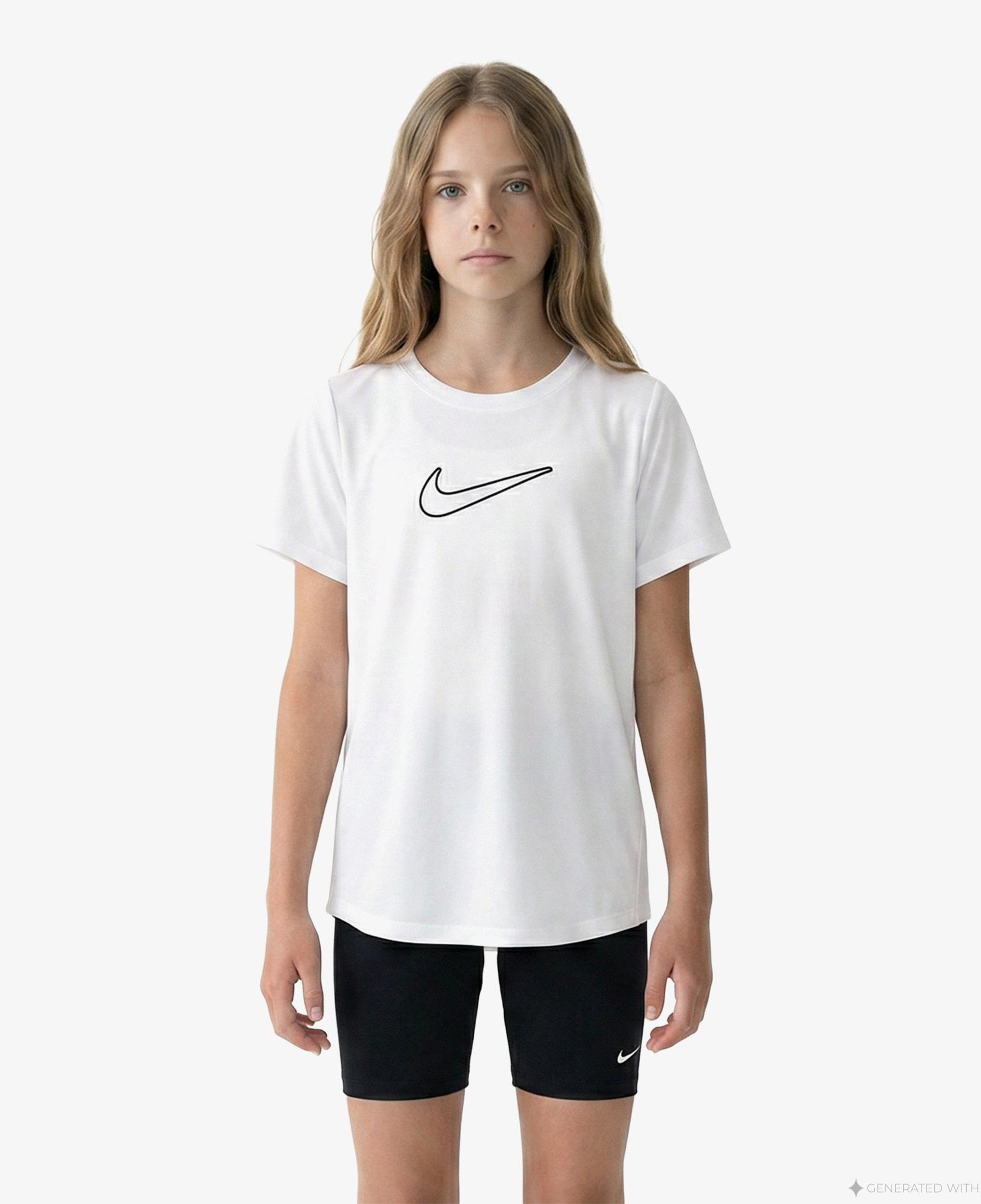 Nike One Fitted Çocuk Beyaz Antrenman T-Shirt