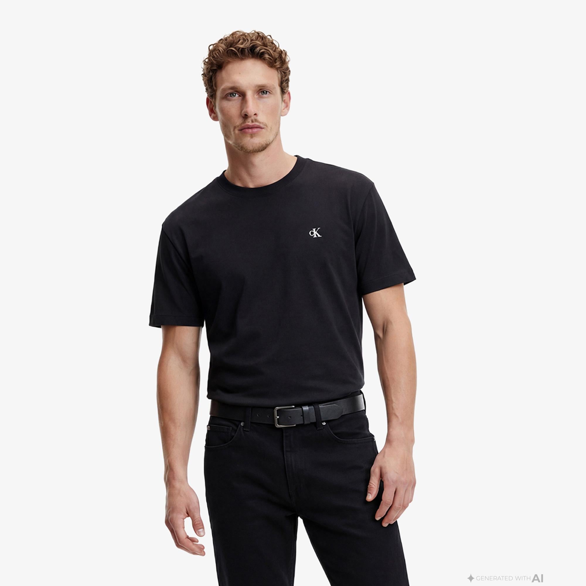 Calvin Klein Classic Monogram 2'li Erkek Renkli T-Shirt