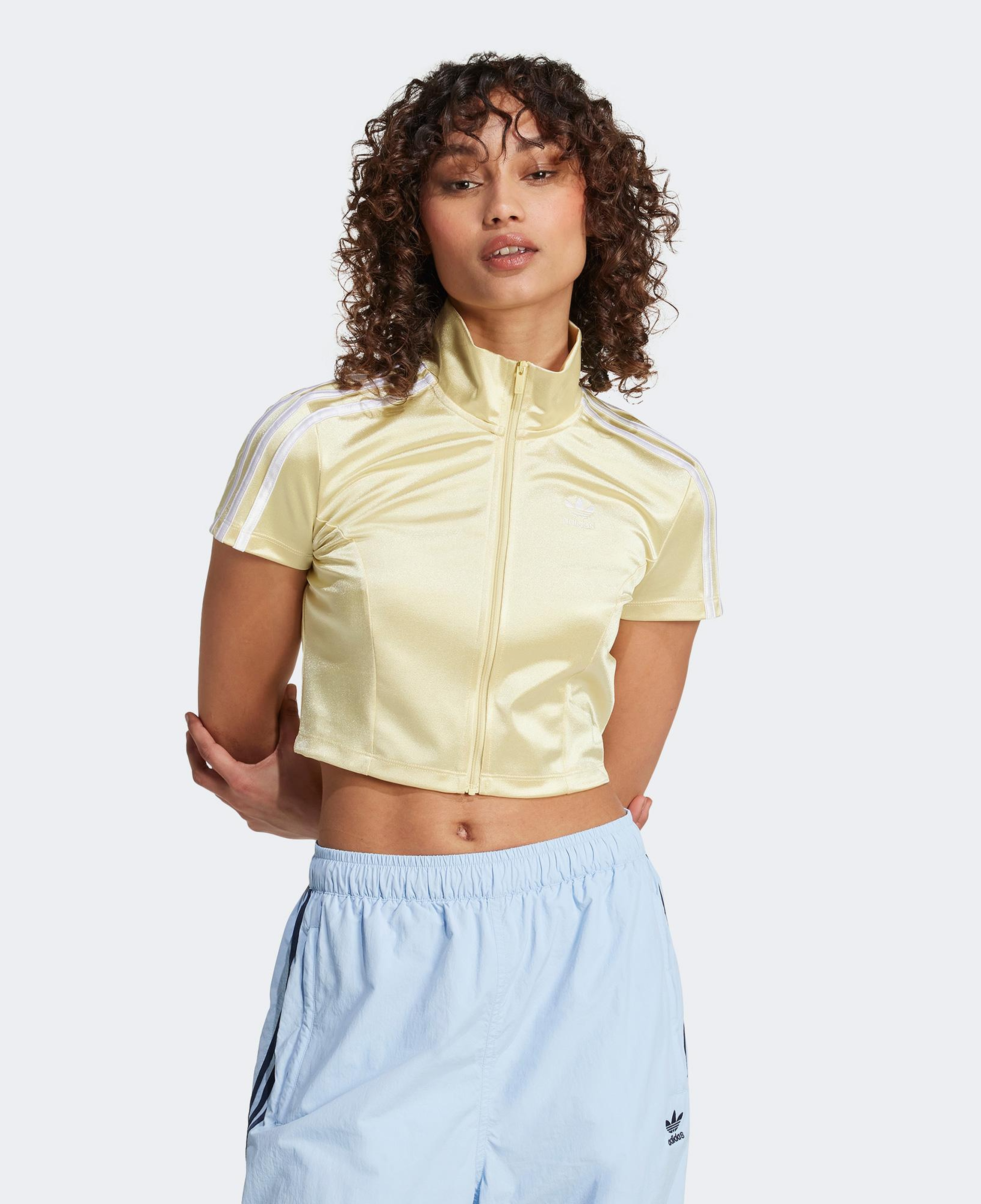 adidas Originals Full Zipped Kadın Sarı Crop Üst