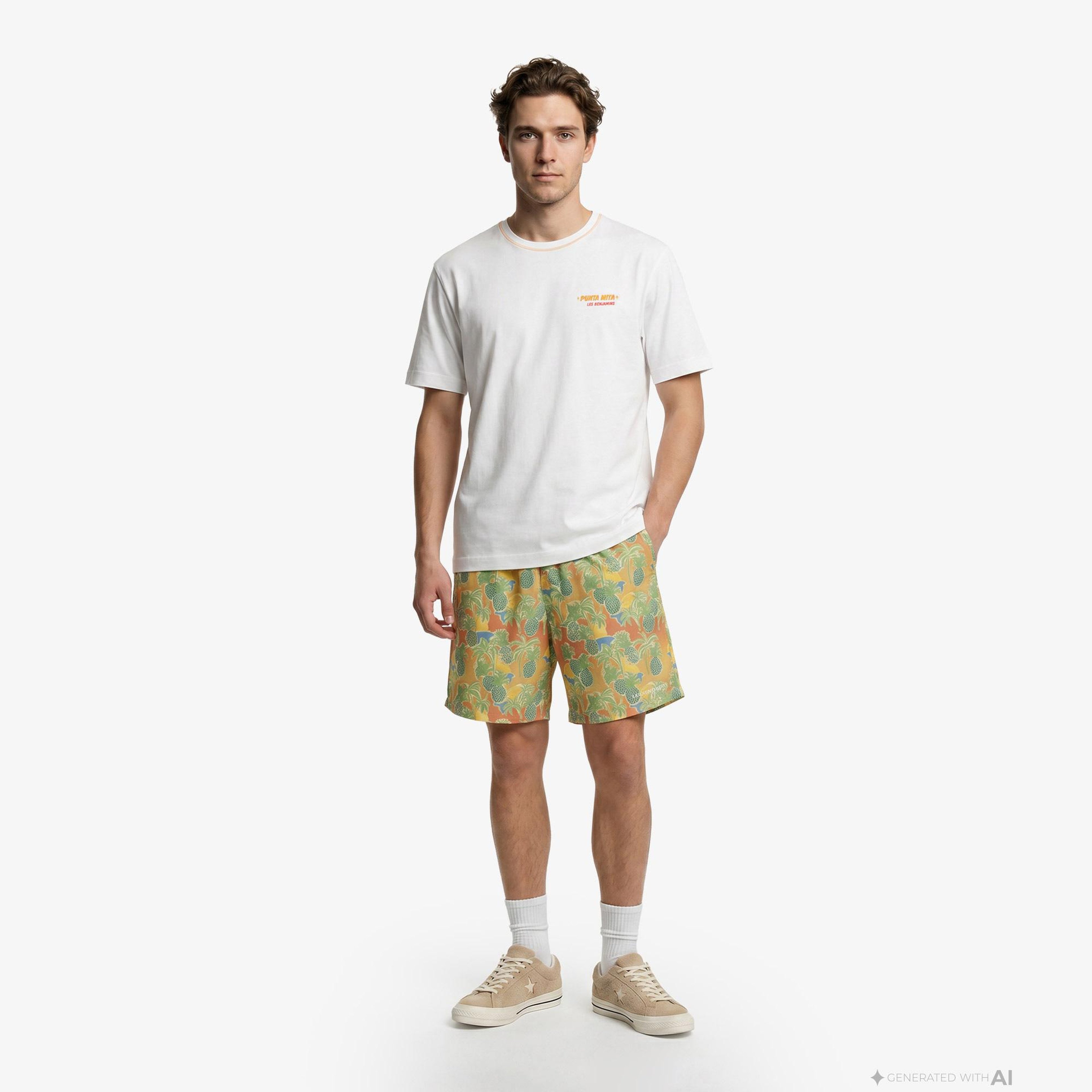 Les Benjamins 001 Erkek Beyaz T-Shirt