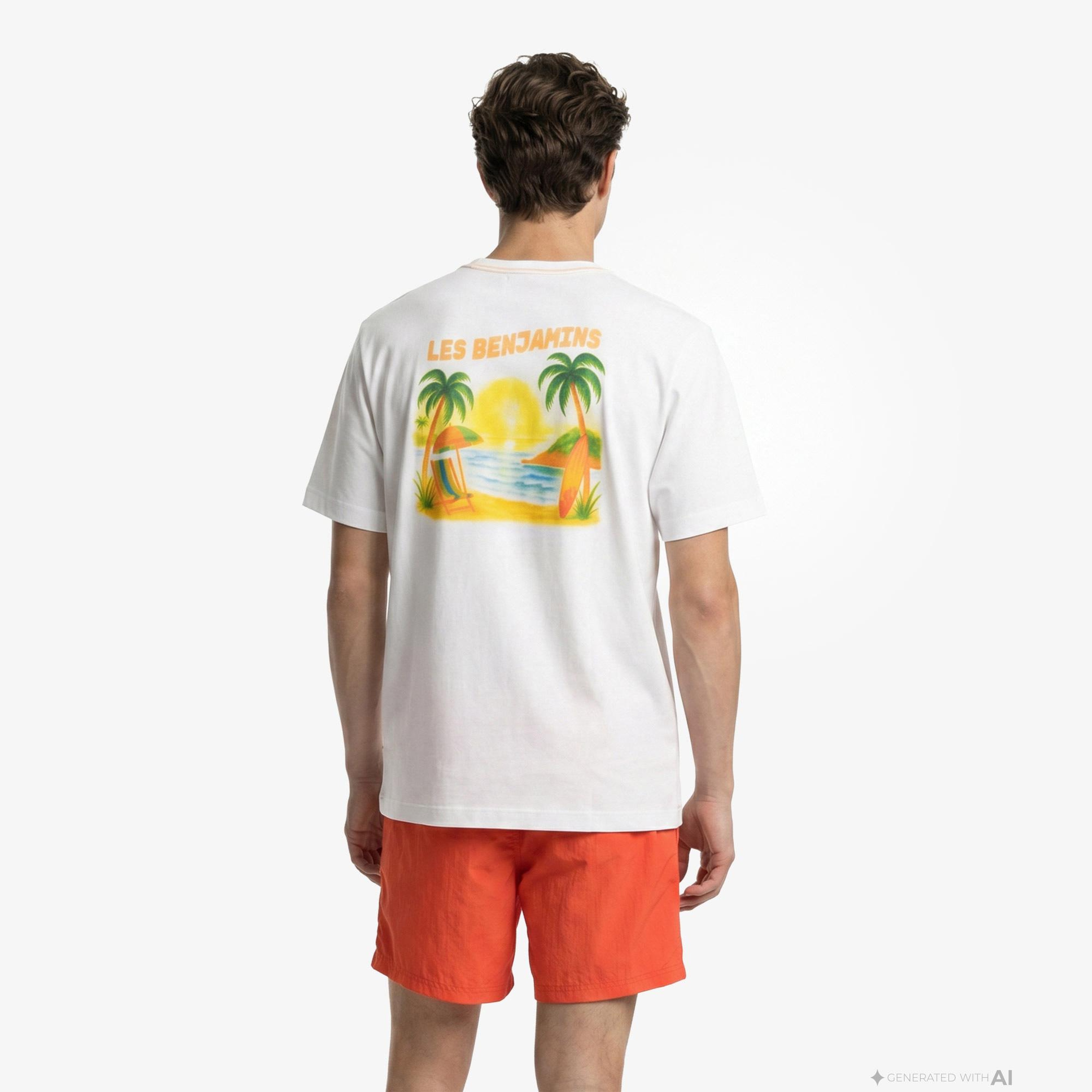 Les Benjamins 003 Erkek Beyaz T-Shirt