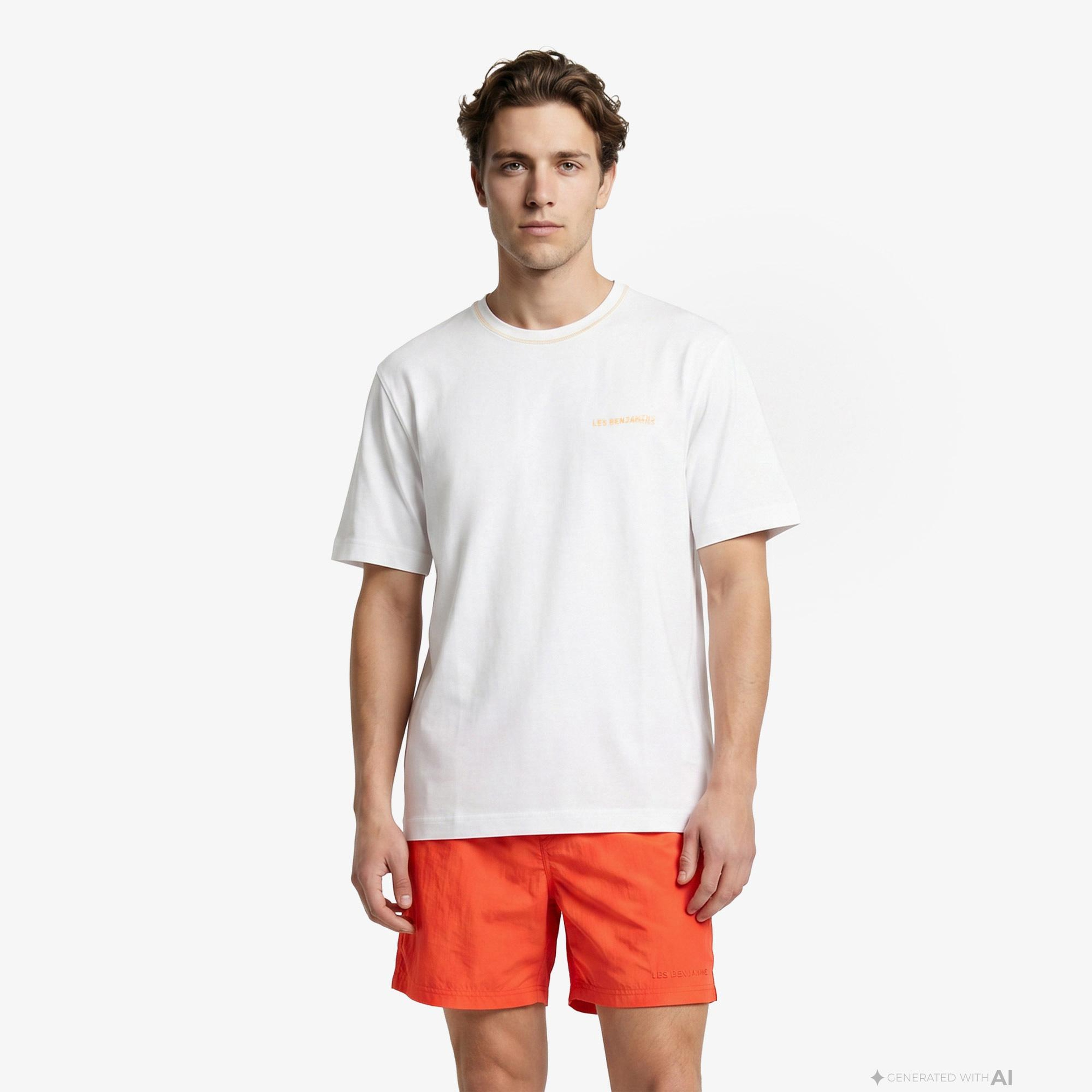 Les Benjamins 003 Erkek Beyaz T-Shirt