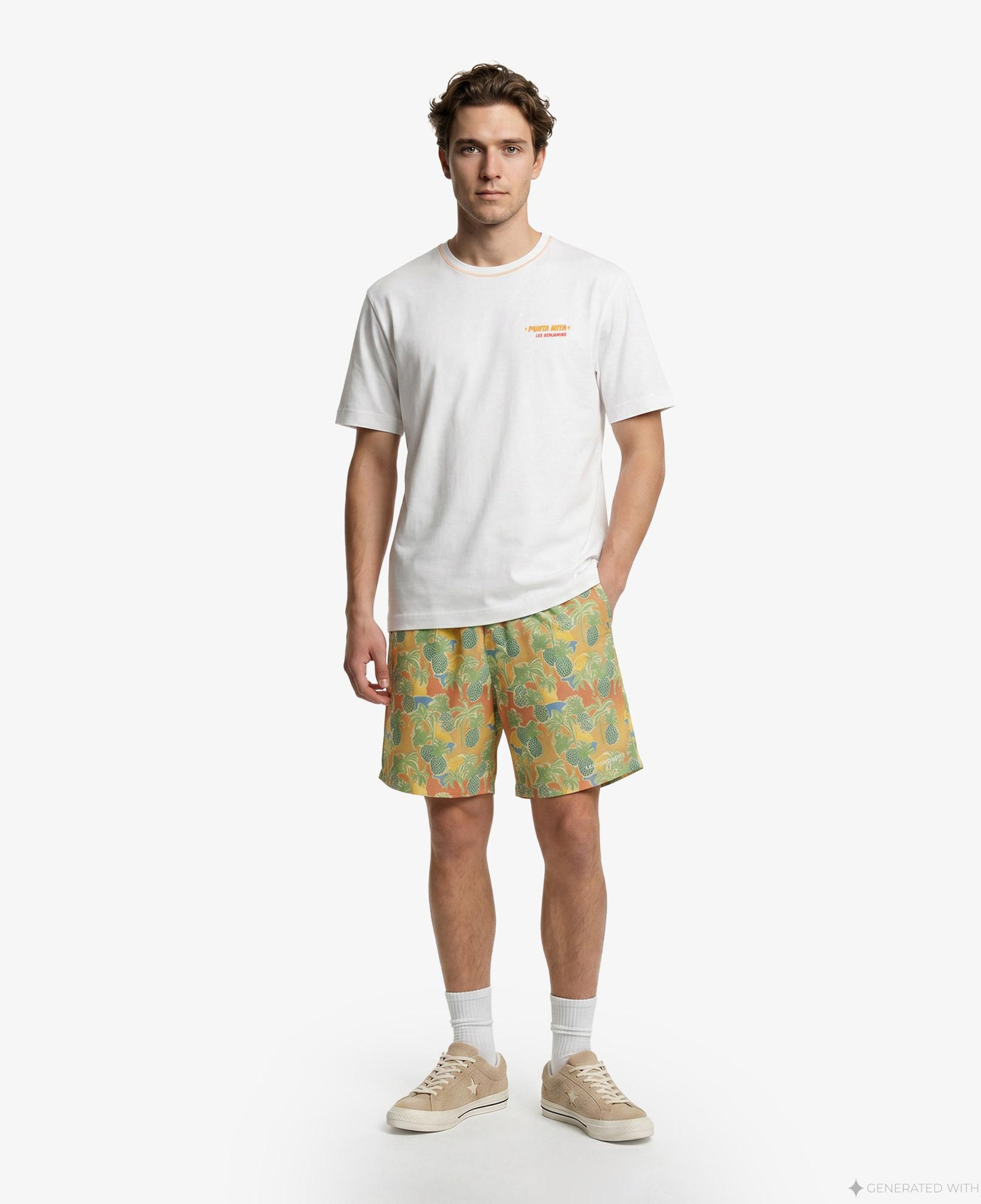 Les Benjamins 001 Erkek Beyaz T-Shirt