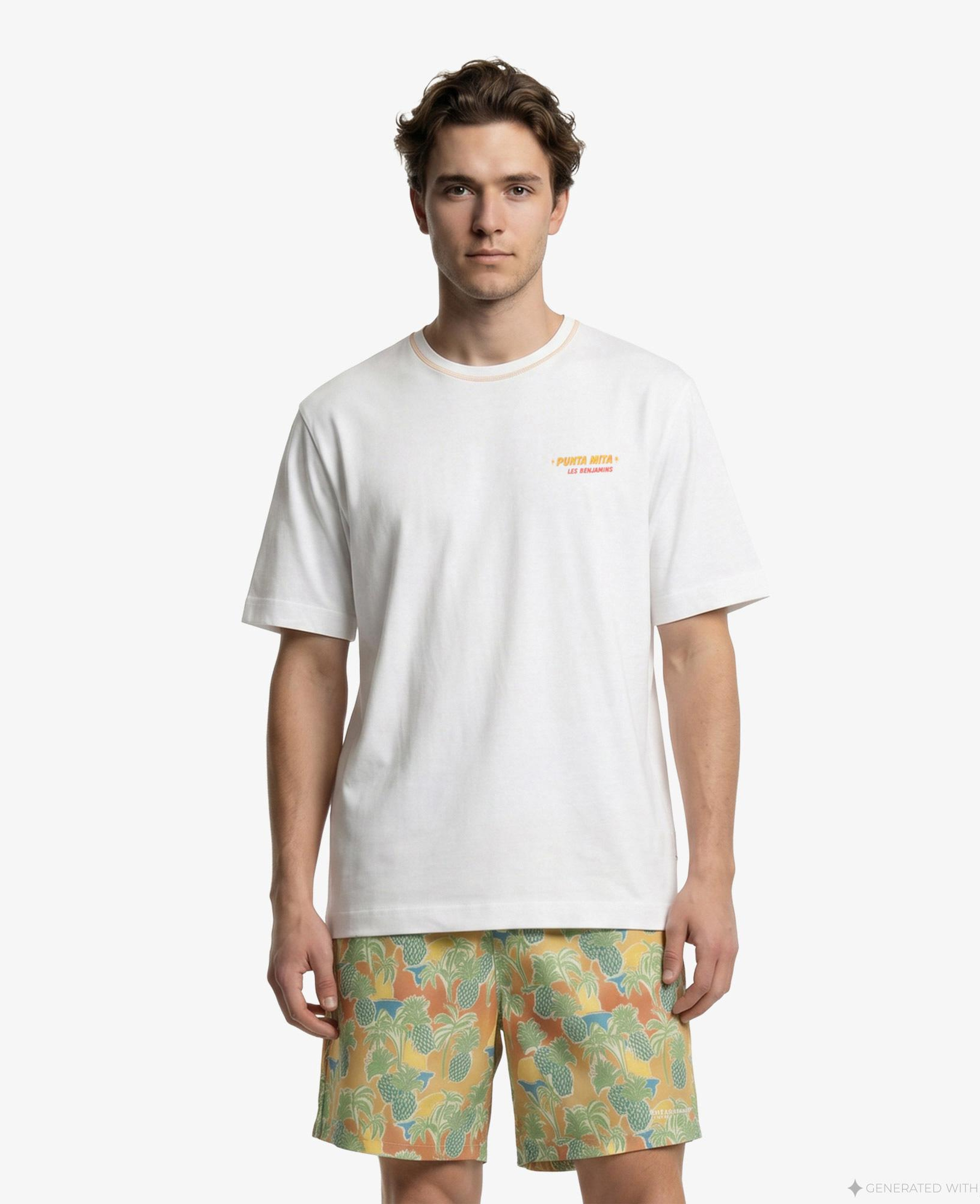Les Benjamins 001 Erkek Beyaz T-Shirt