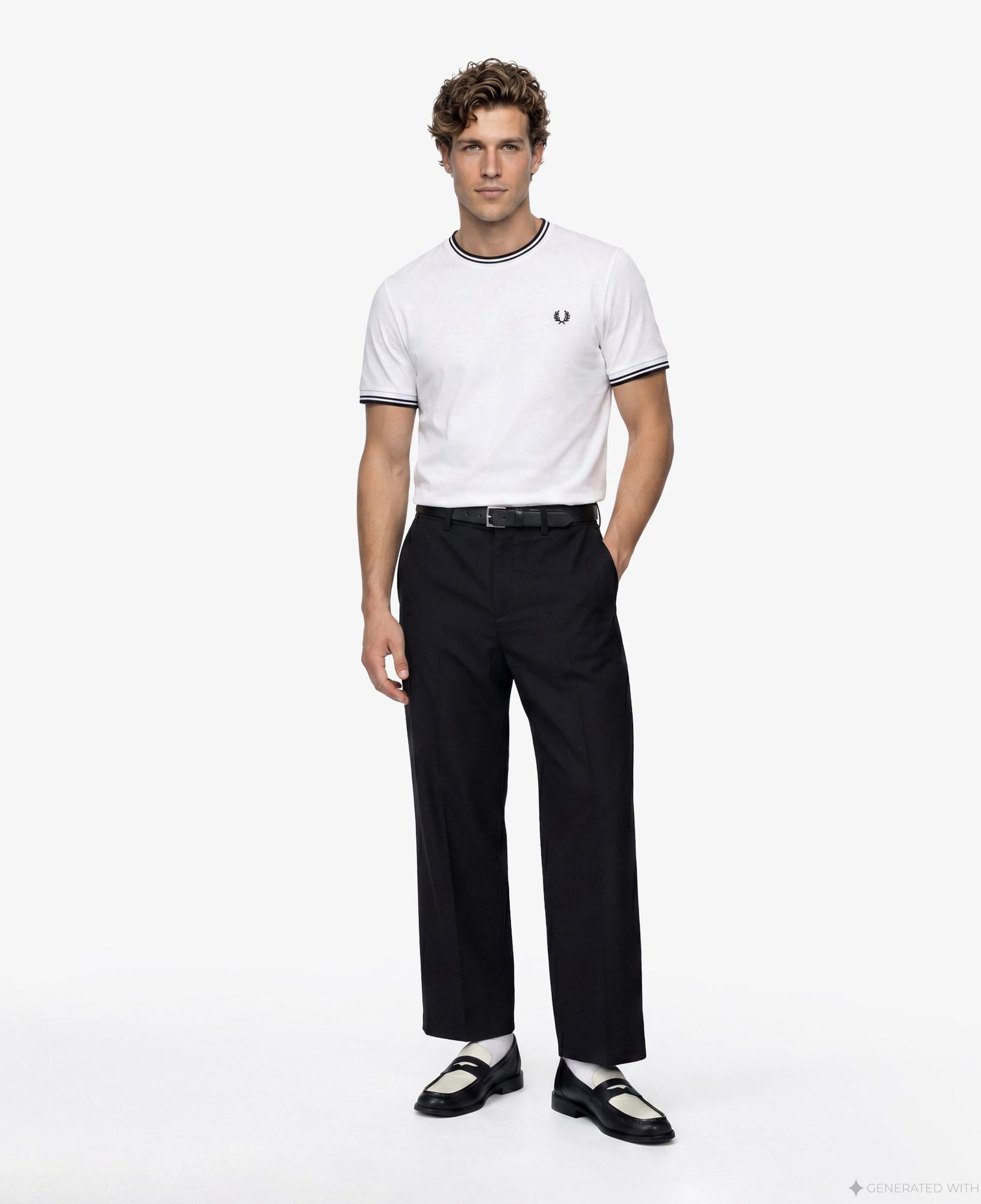 Fred Perry Twin Tipped Erkek Beyaz T-Shirt