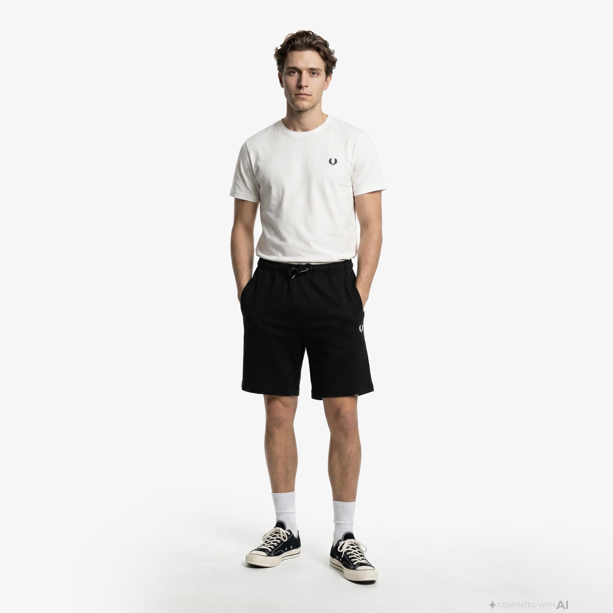 Fred Perry Tipped Sweat Erkek Siyah Şort