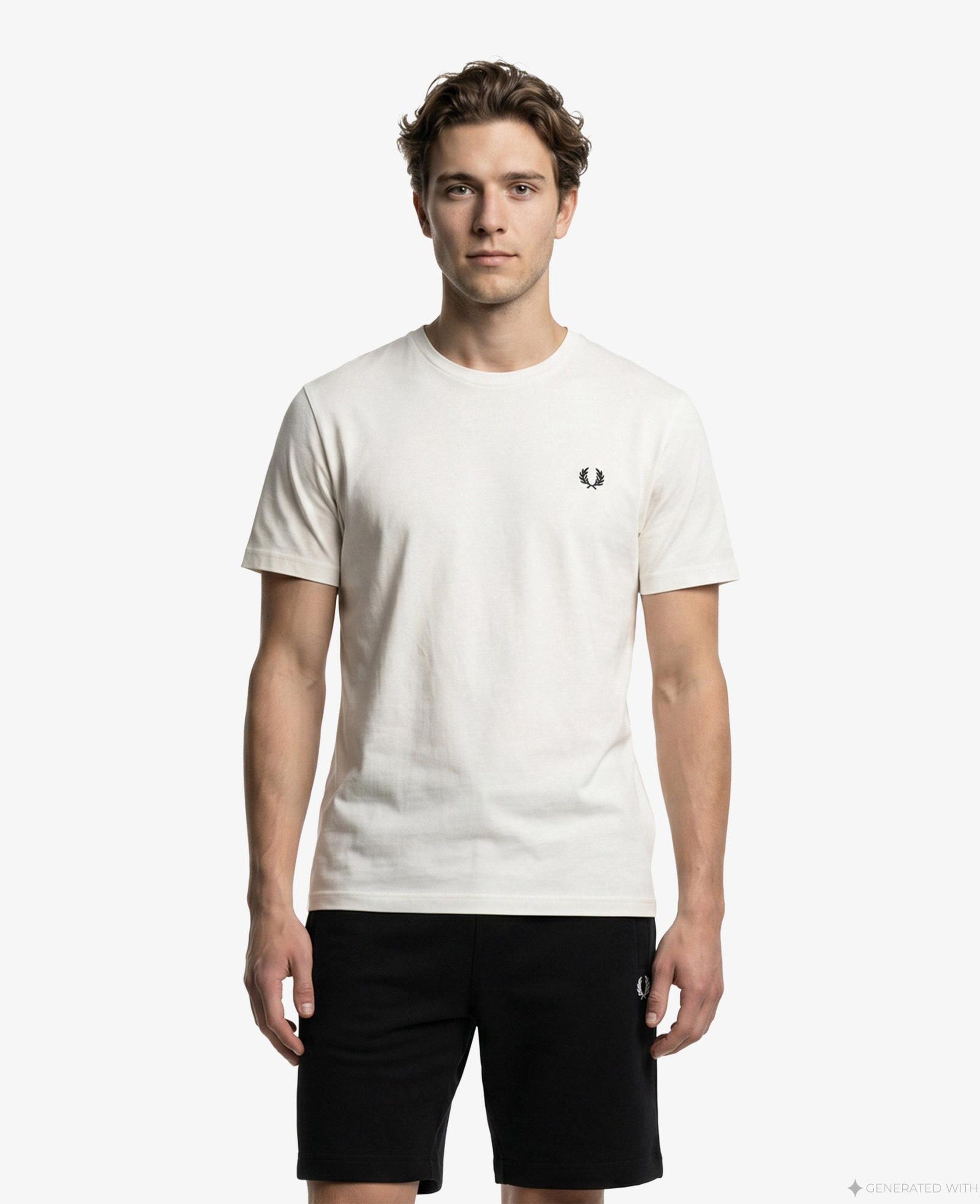 Fred Perry Crew Neck Erkek Beyaz T-Shirt