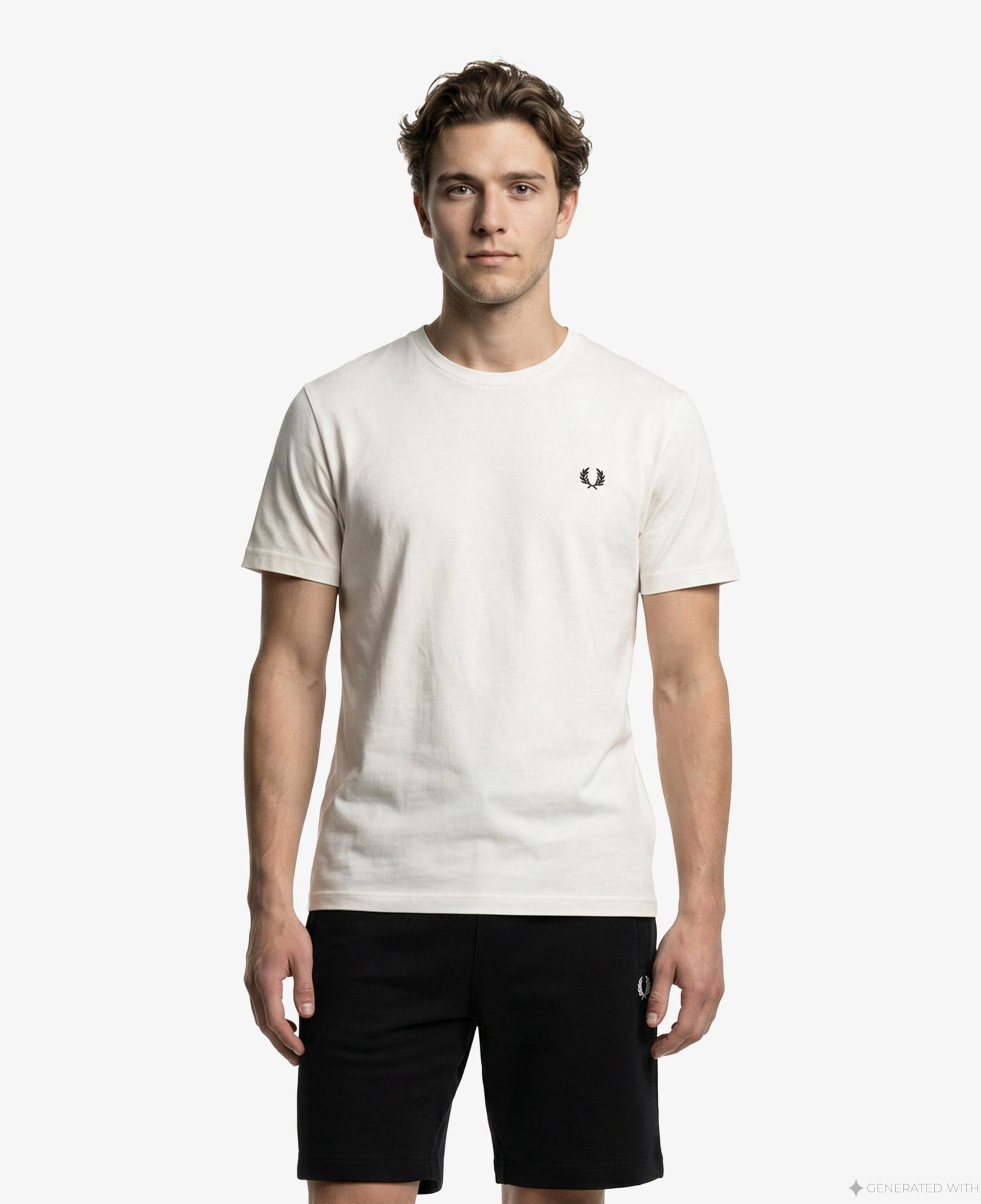 Fred Perry Crew Neck Erkek Beyaz T-Shirt