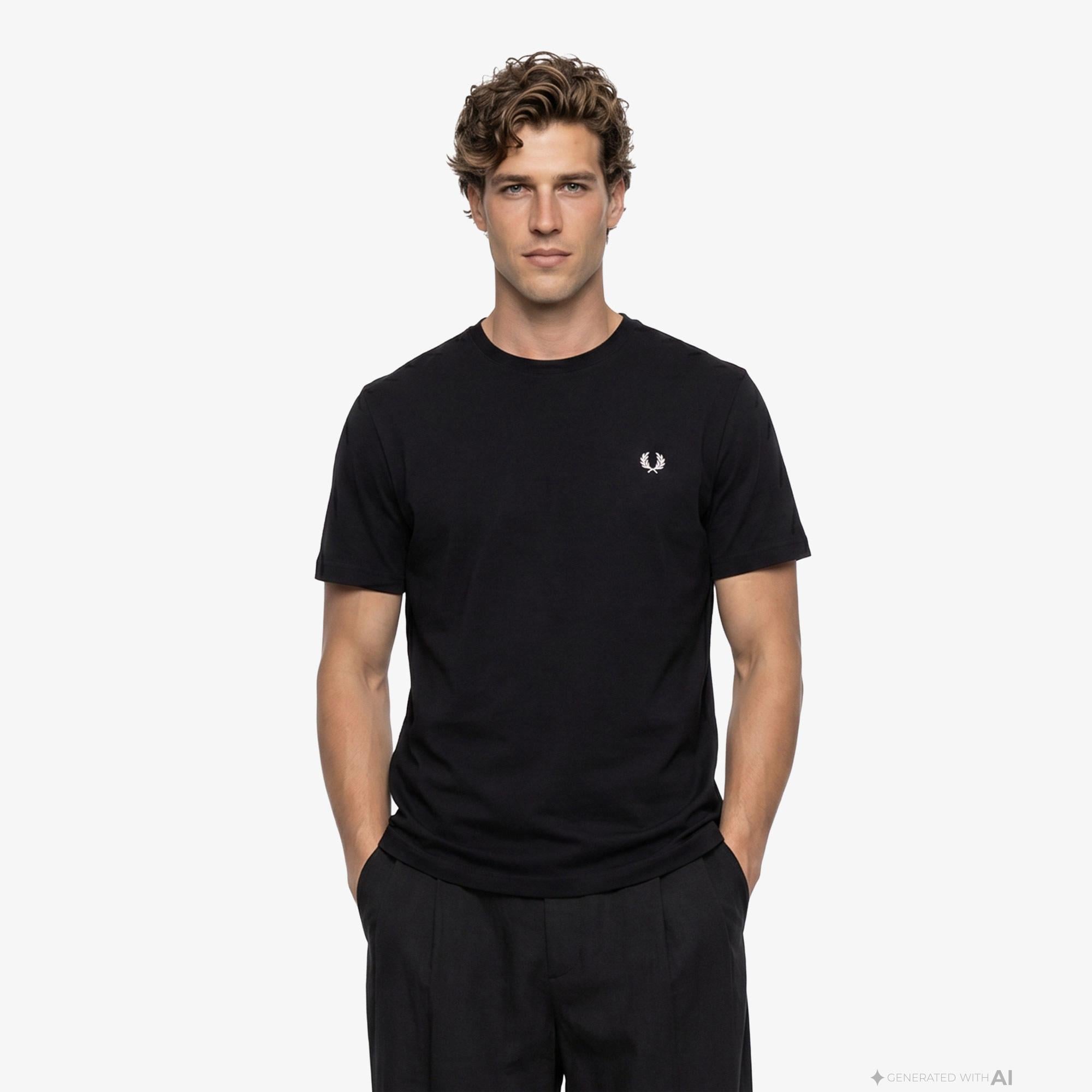 Fred Perry Crew Neck Erkek Siyah T-Shirt
