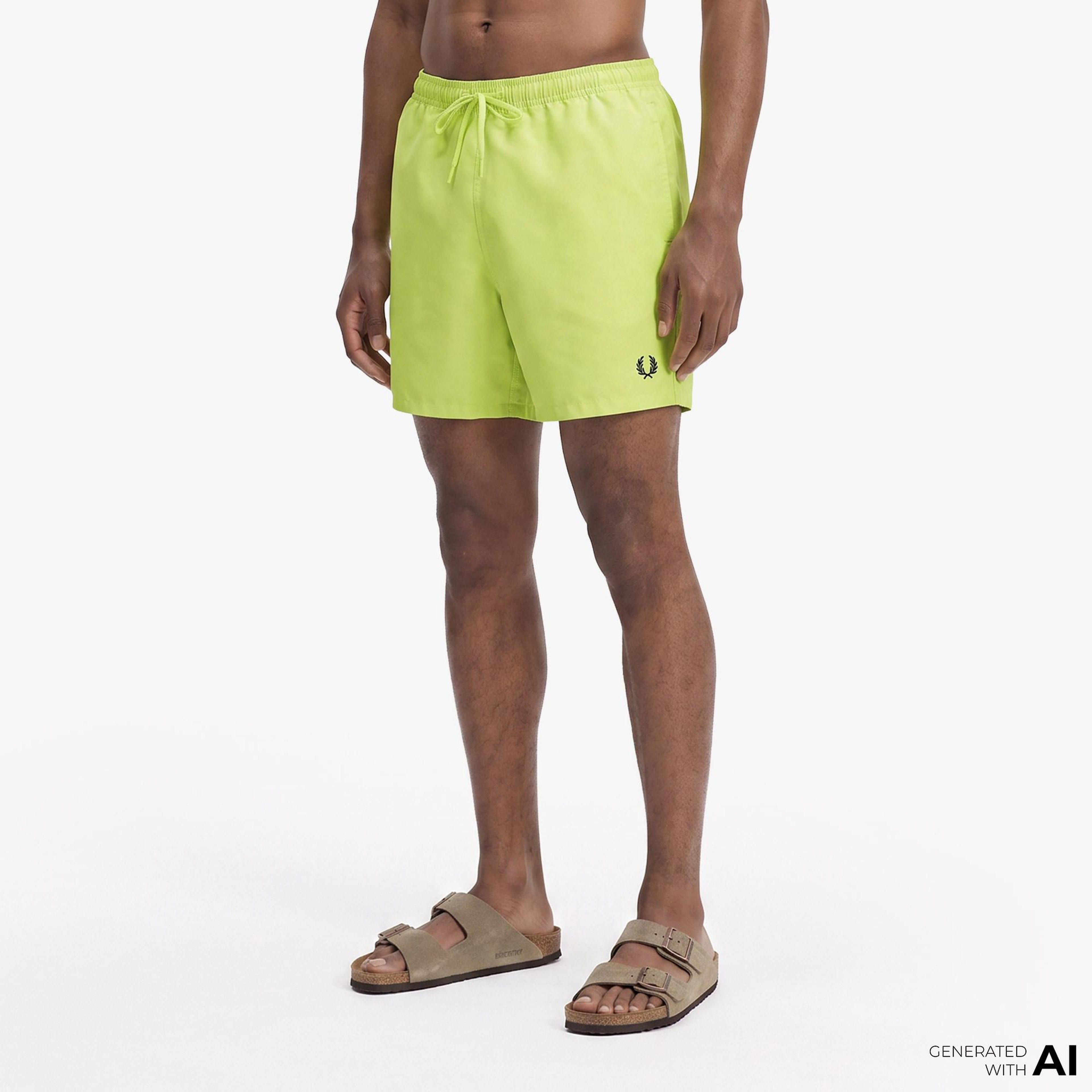 Fred Perry Erkek Sarı Deniz Şortu