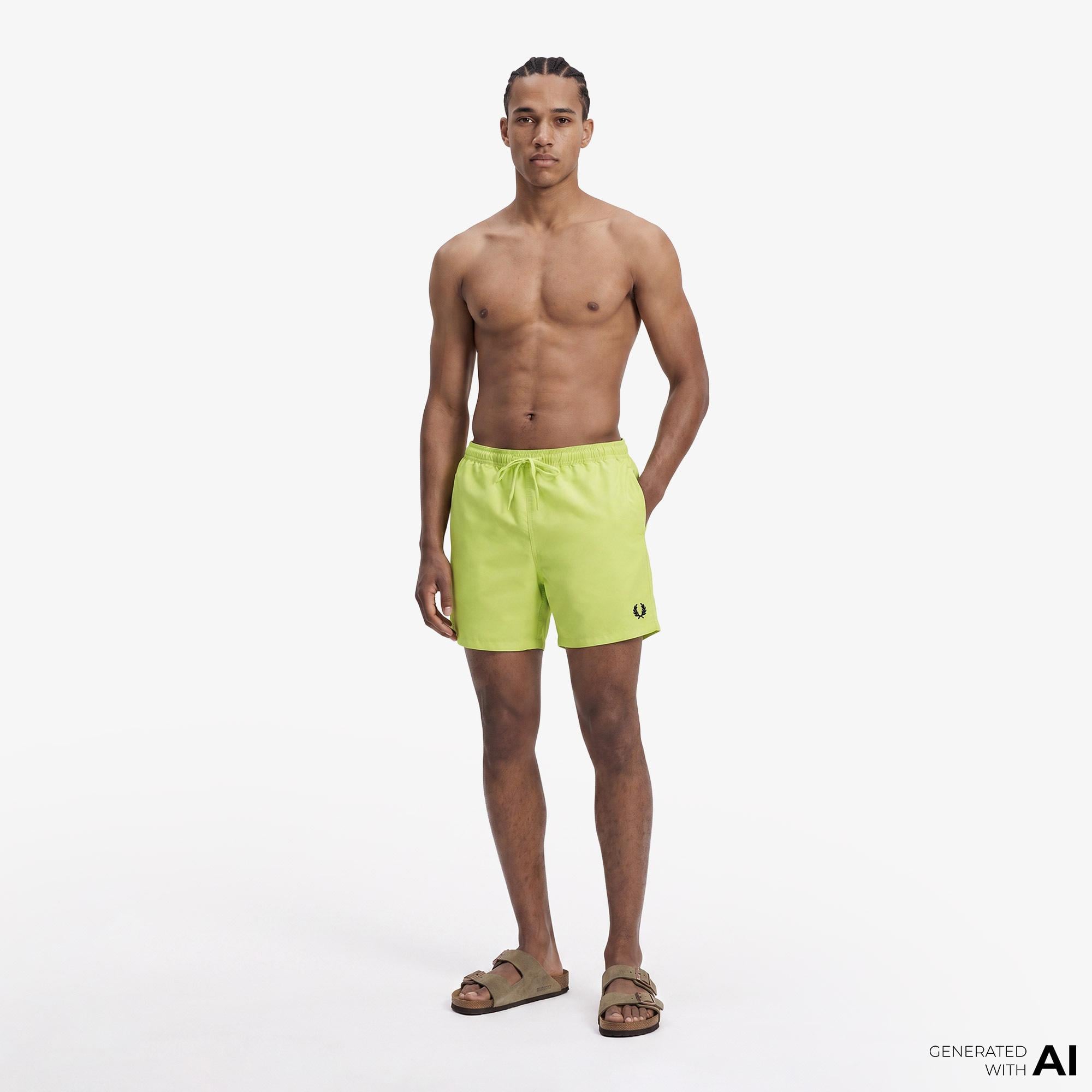 Fred Perry Erkek Sarı Deniz Şortu