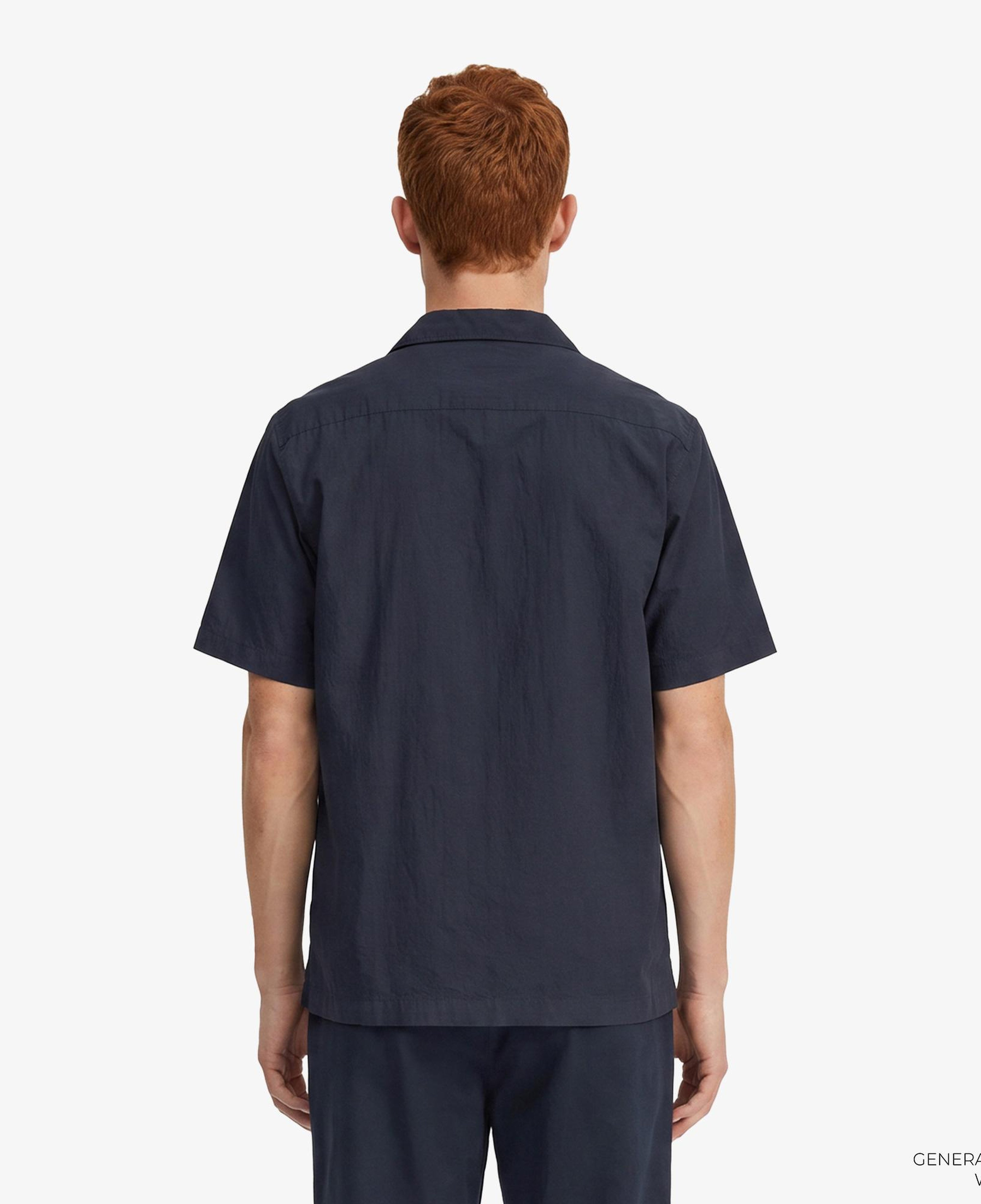 Fred Perry Seersucker Revere Collar Erkek Lacivert Gömlek