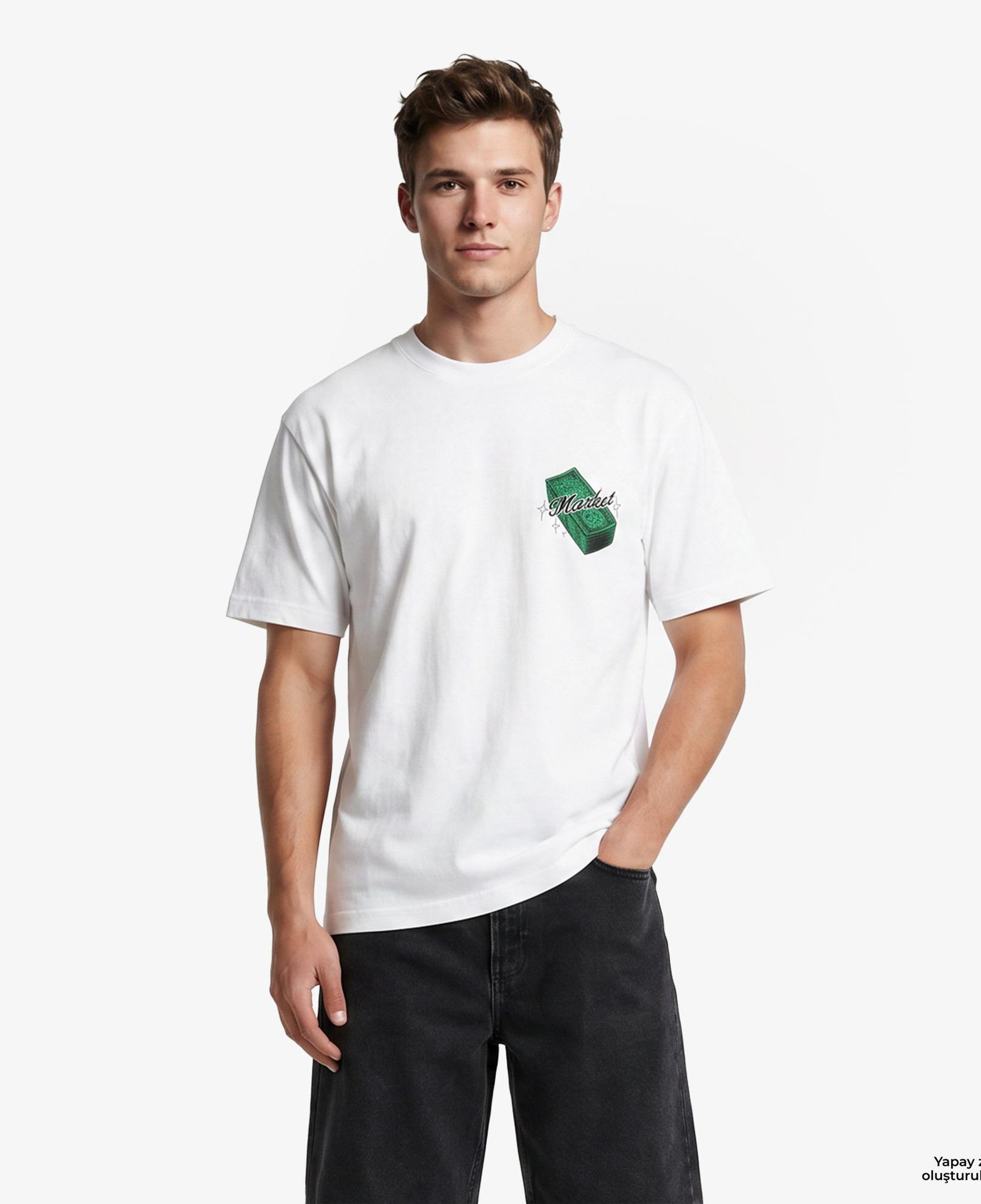 Market Call My Plug Erkek Beyaz T-Shirt