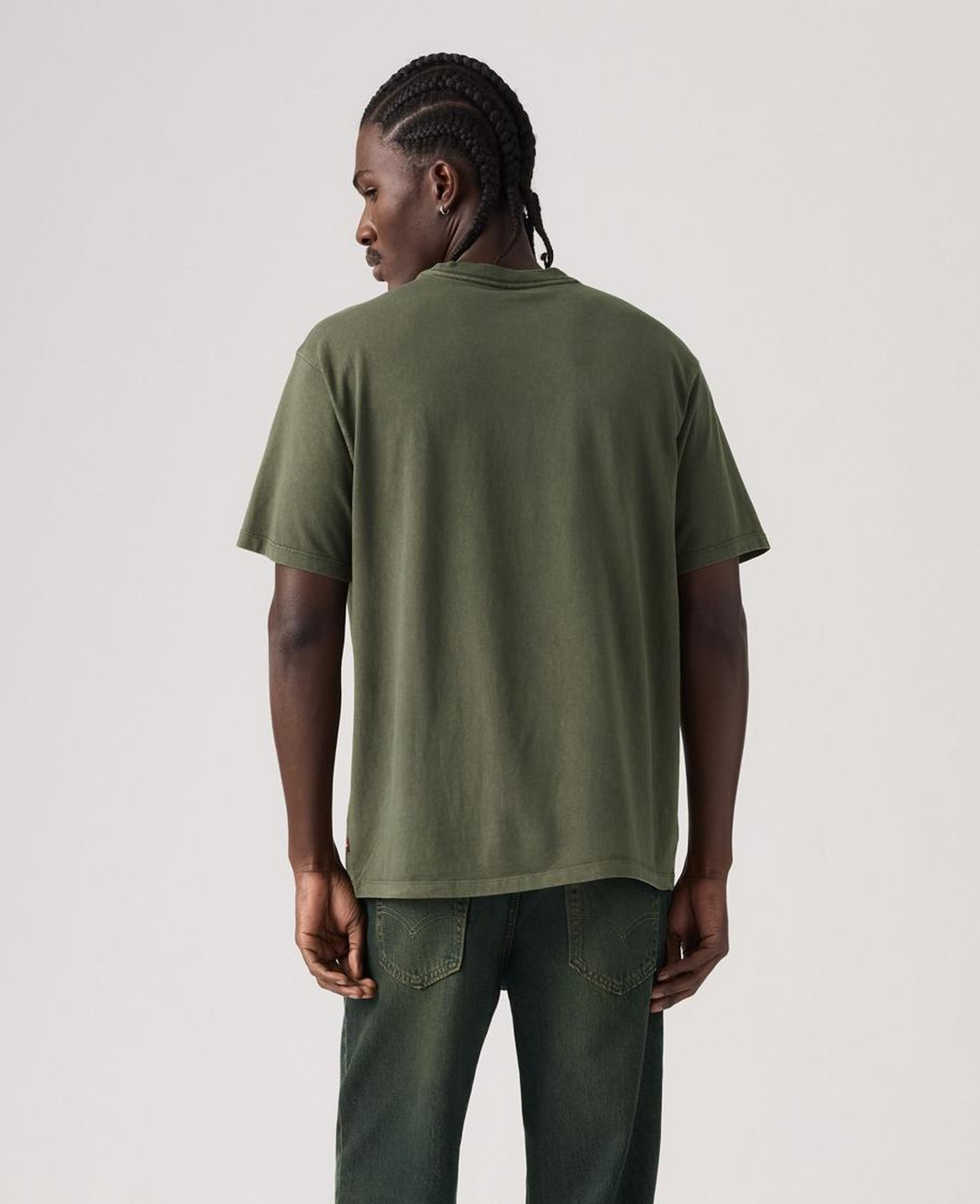 Vintage Fit Baskılı Oversize Yeşil Tişört