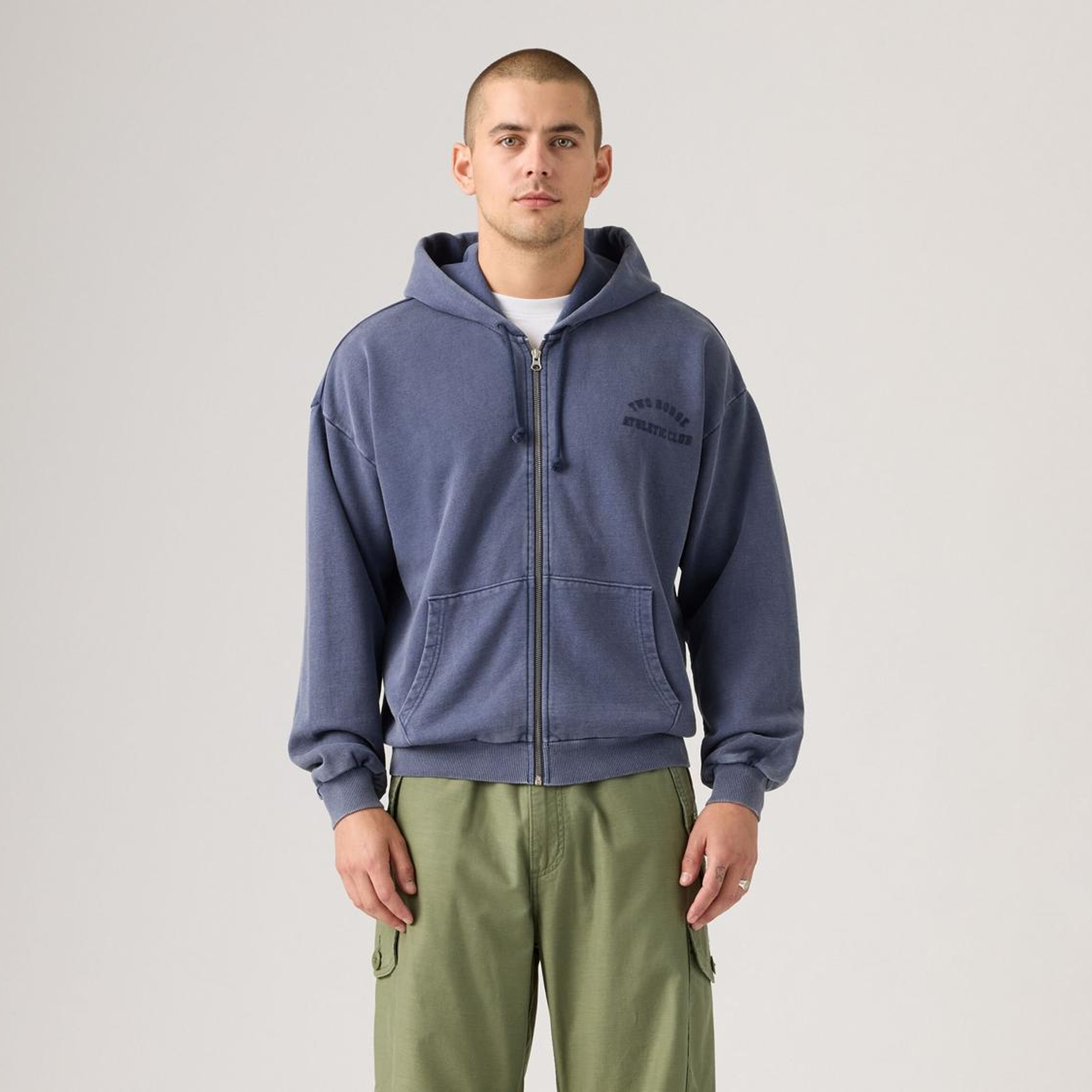 Two Horse Cropped Zip-Up Hoodie