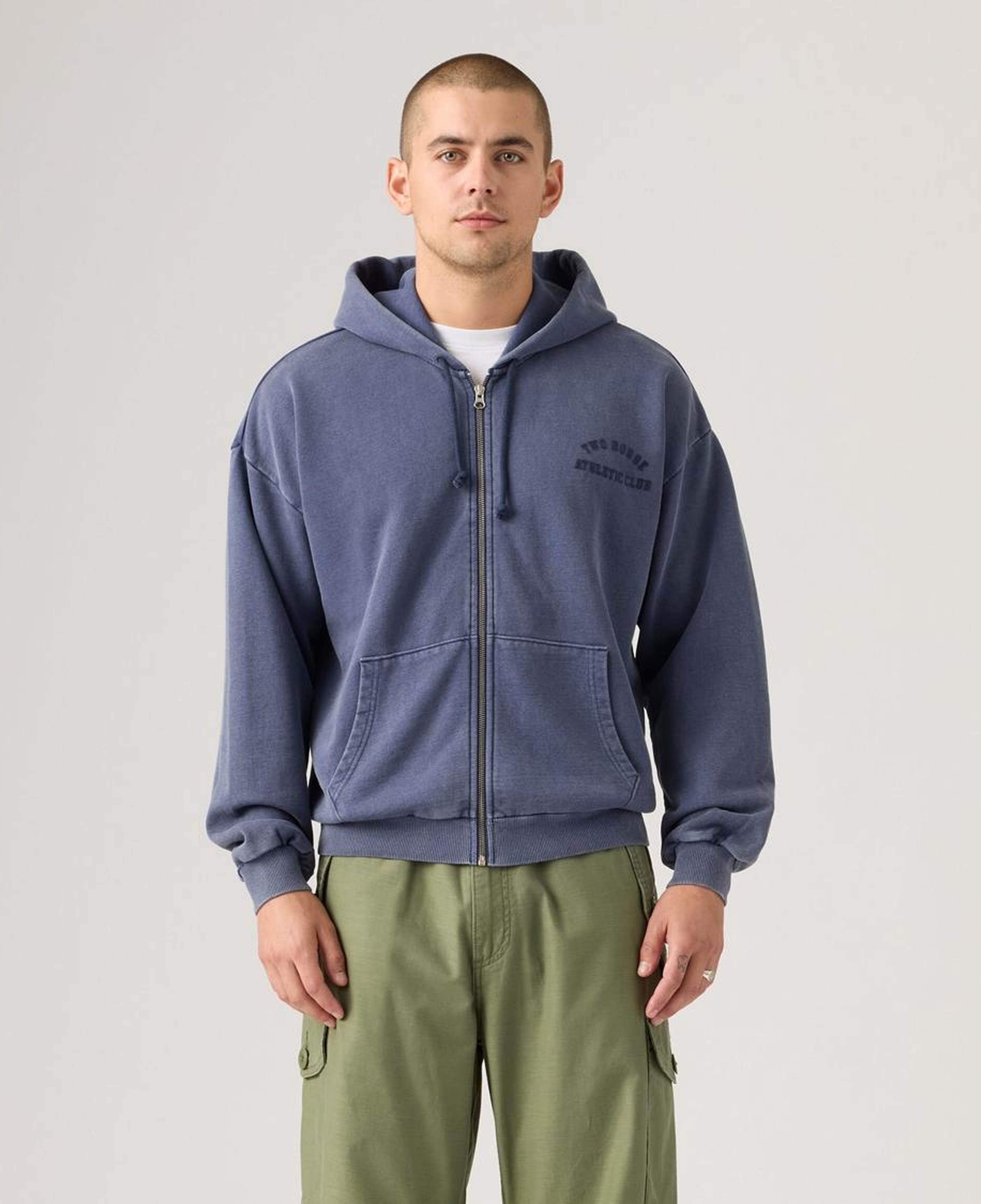 Two Horse Cropped Zip-Up Hoodie