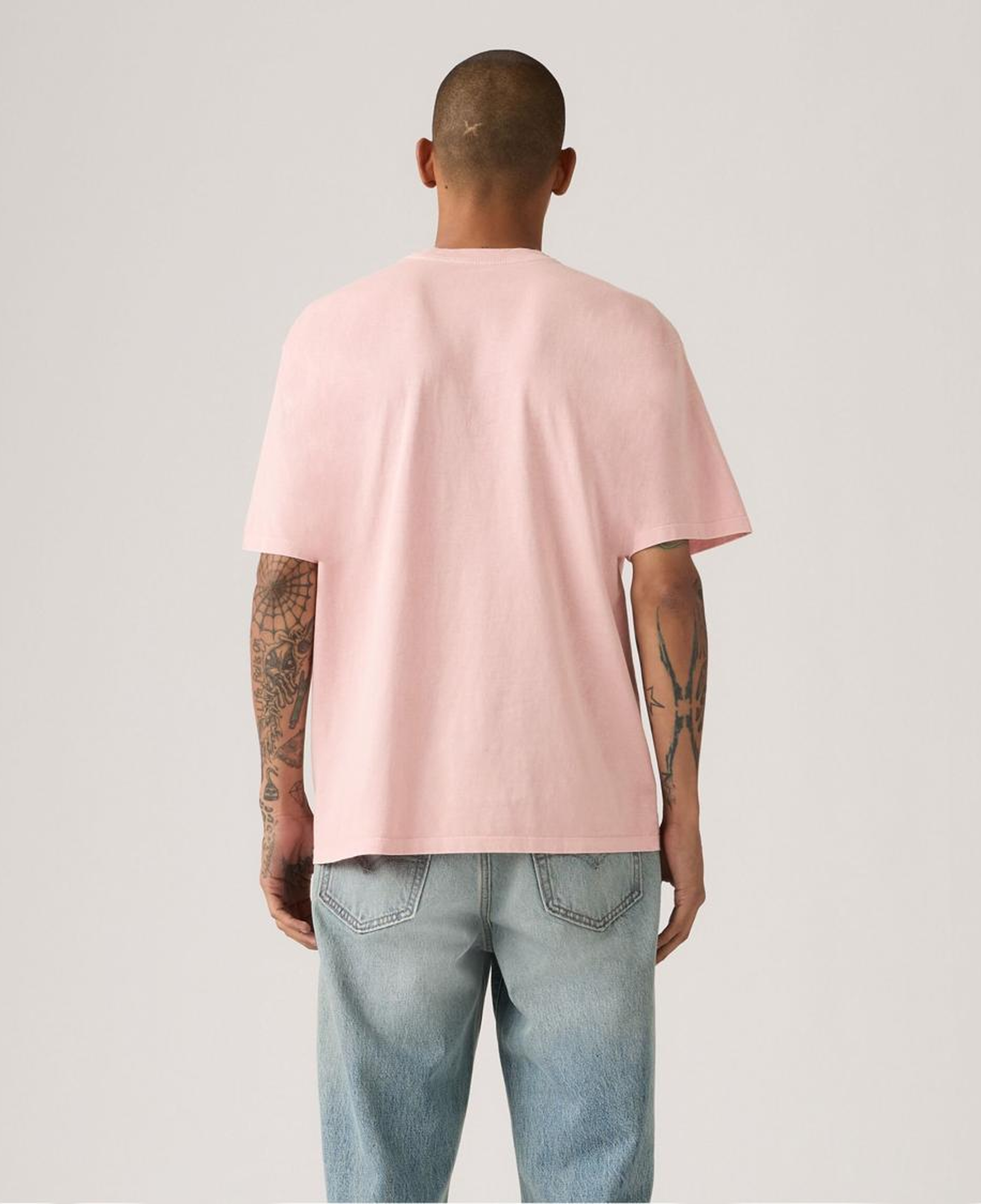 Vintage Fit Baskılı Oversize Pembe Tişört