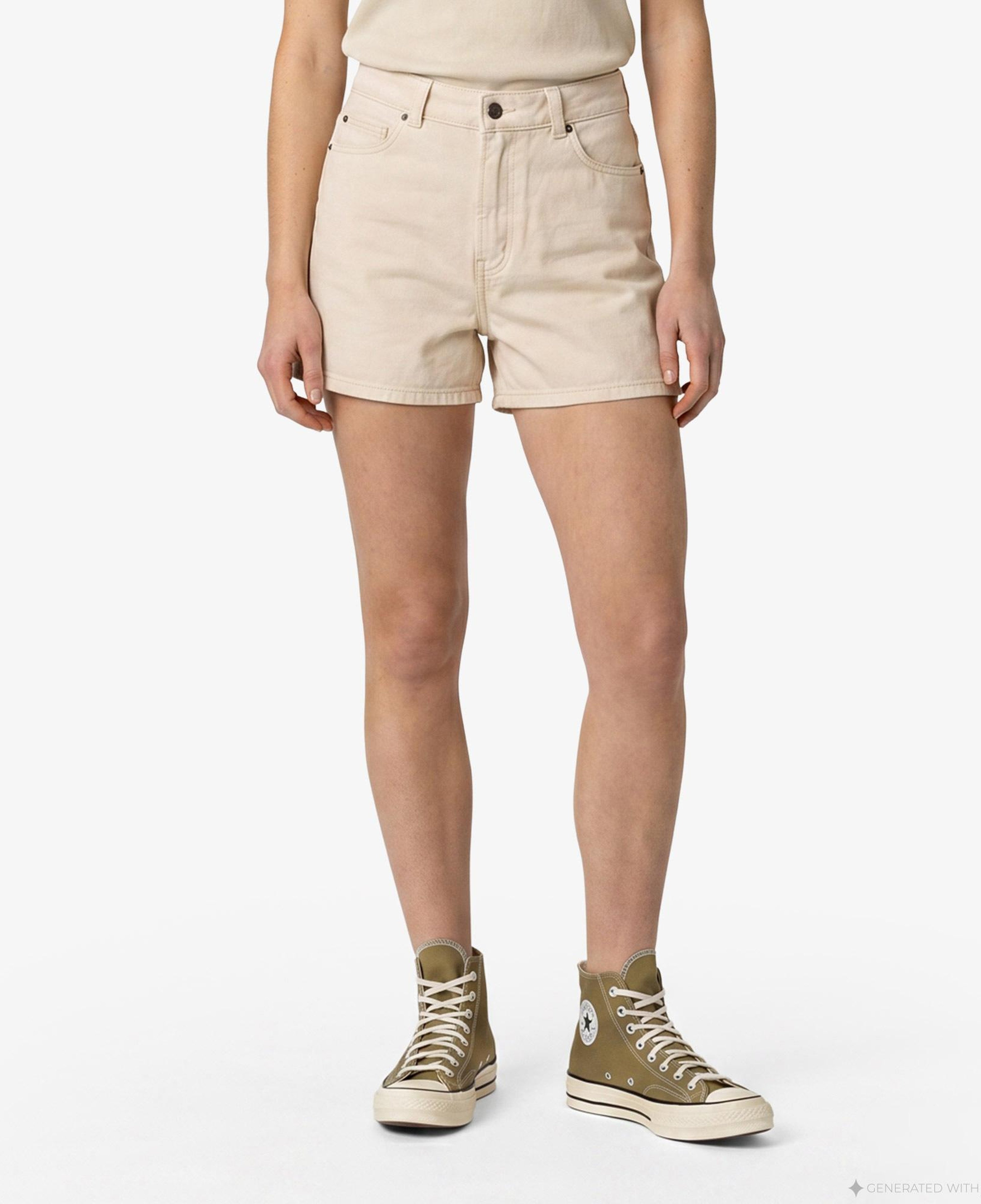 Dickies 984 5 Inch High Waist Jean Kadın Krem Şort