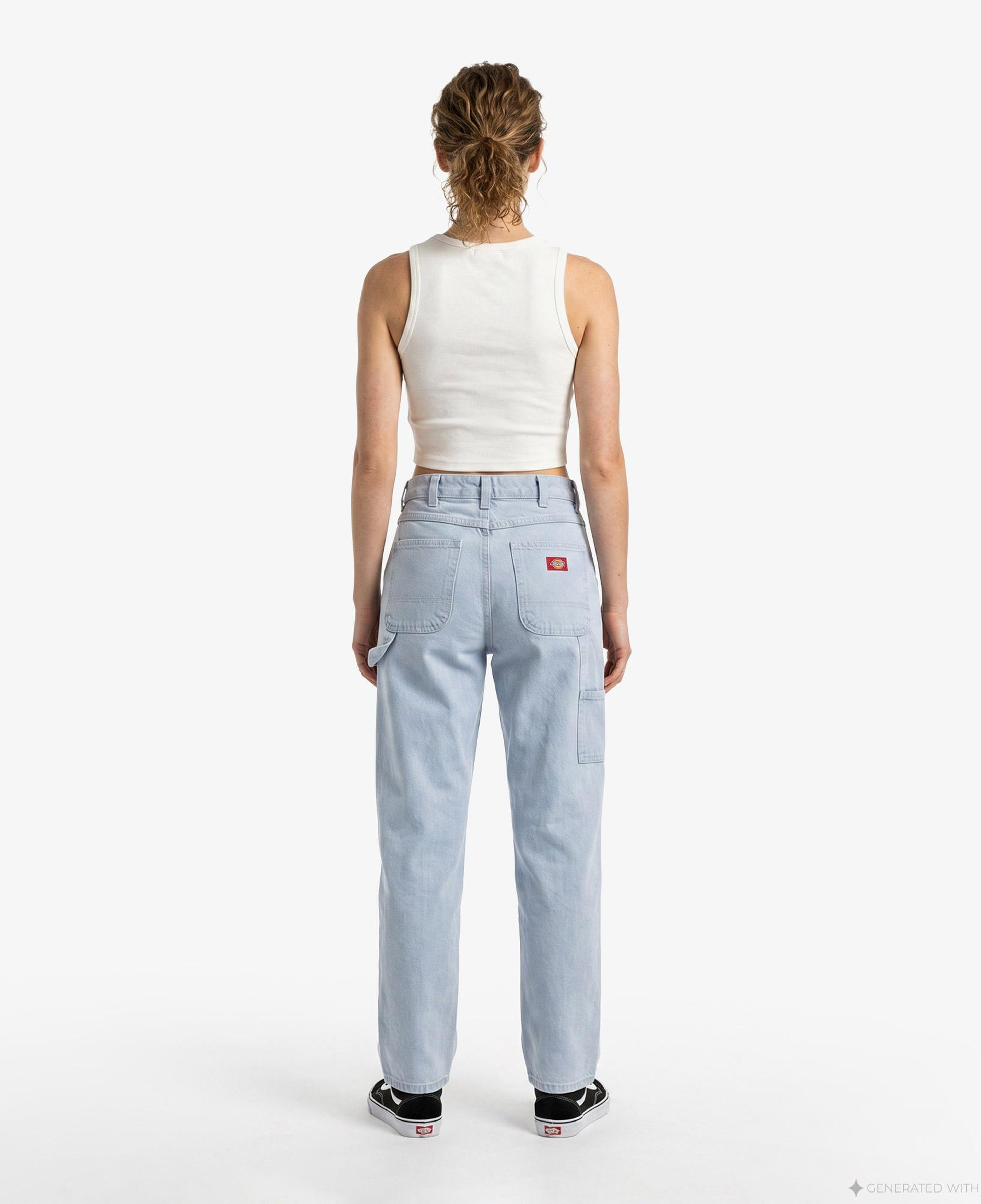 Dickies 993 High Waist Tapered Carpenter Kadın Mavi Pantolon