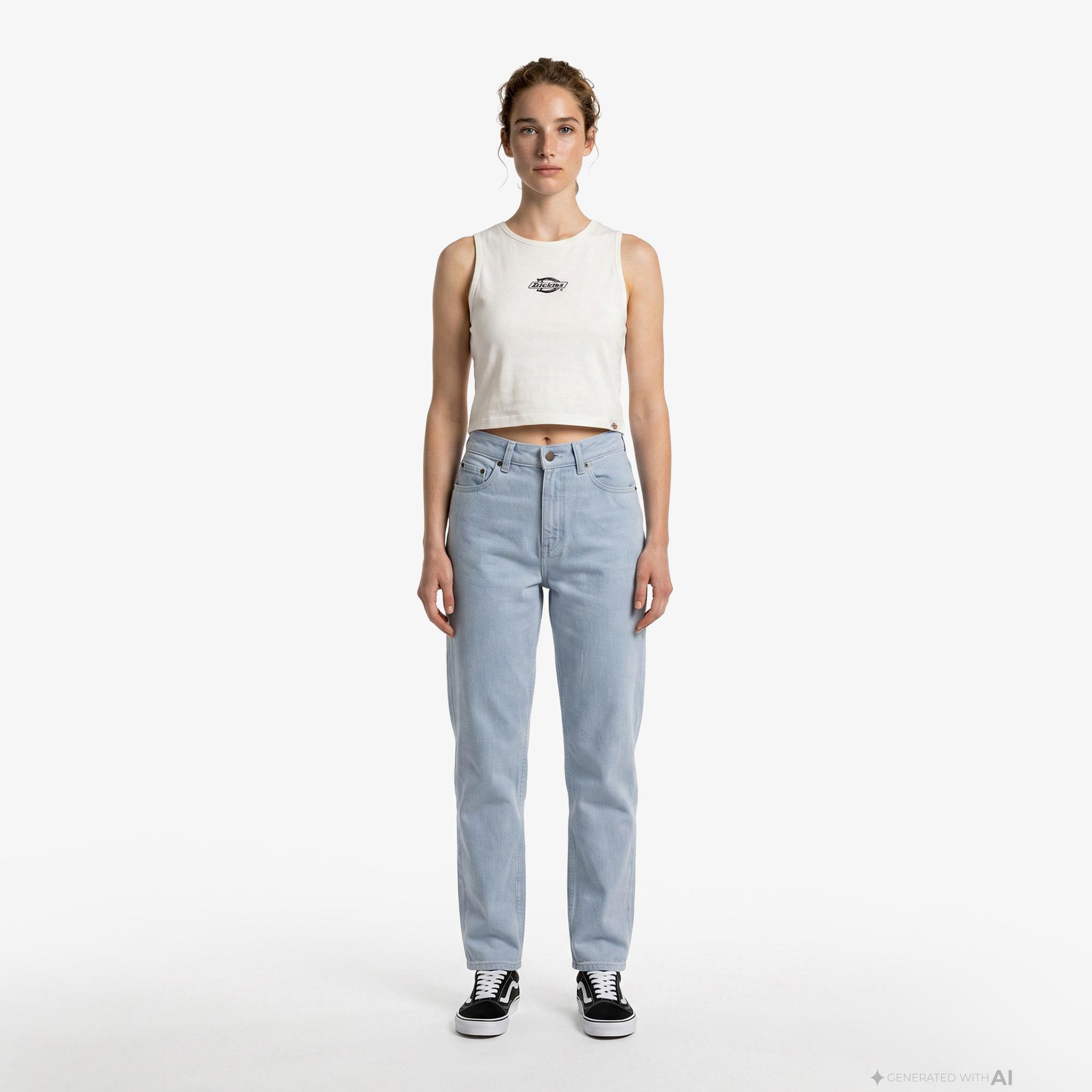 Dickies 993 High Waist Tapered Carpenter Kadın Mavi Pantolon