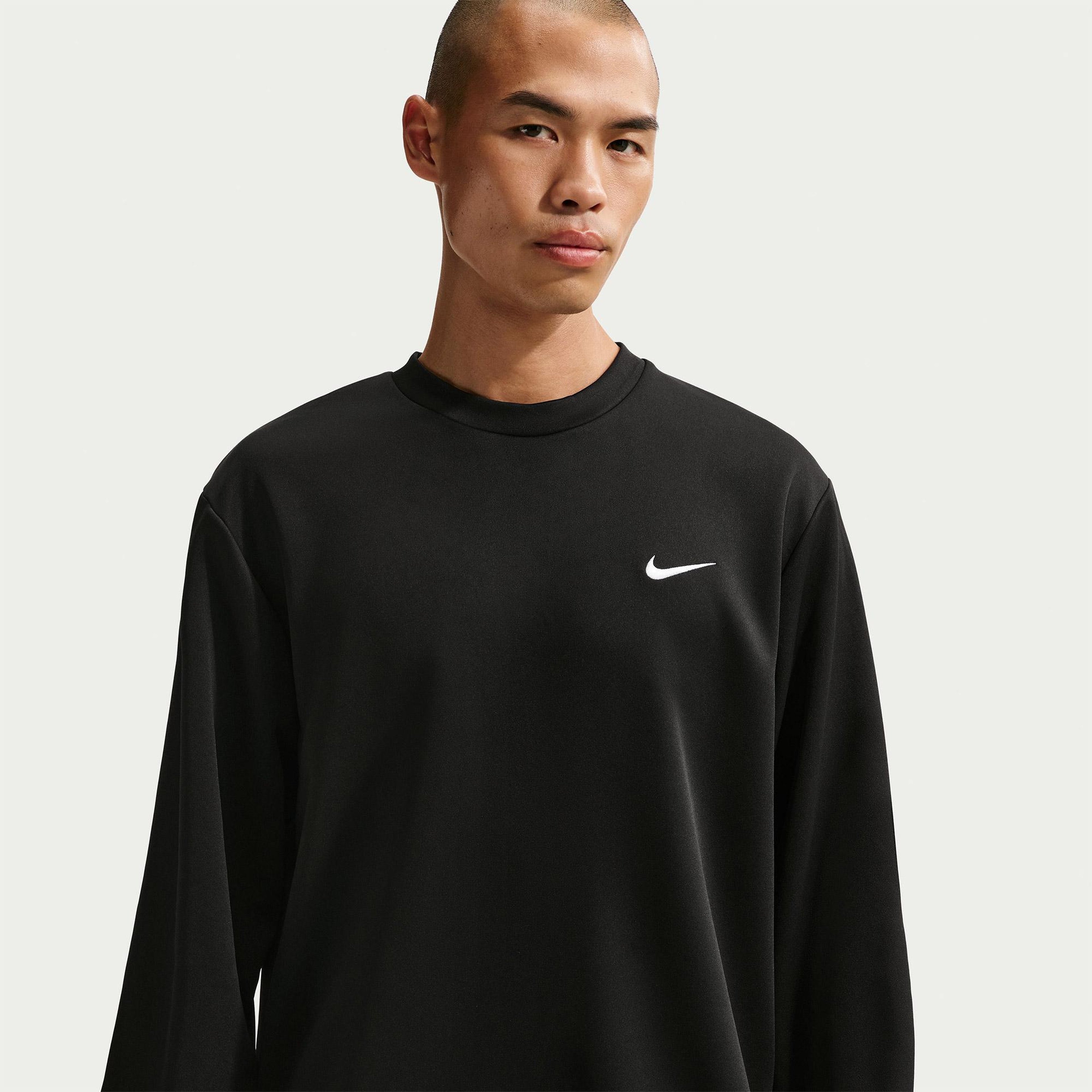 Nike Dri-Fit UV Flex Fleece Crew Erkek Siyah Sweatshirt