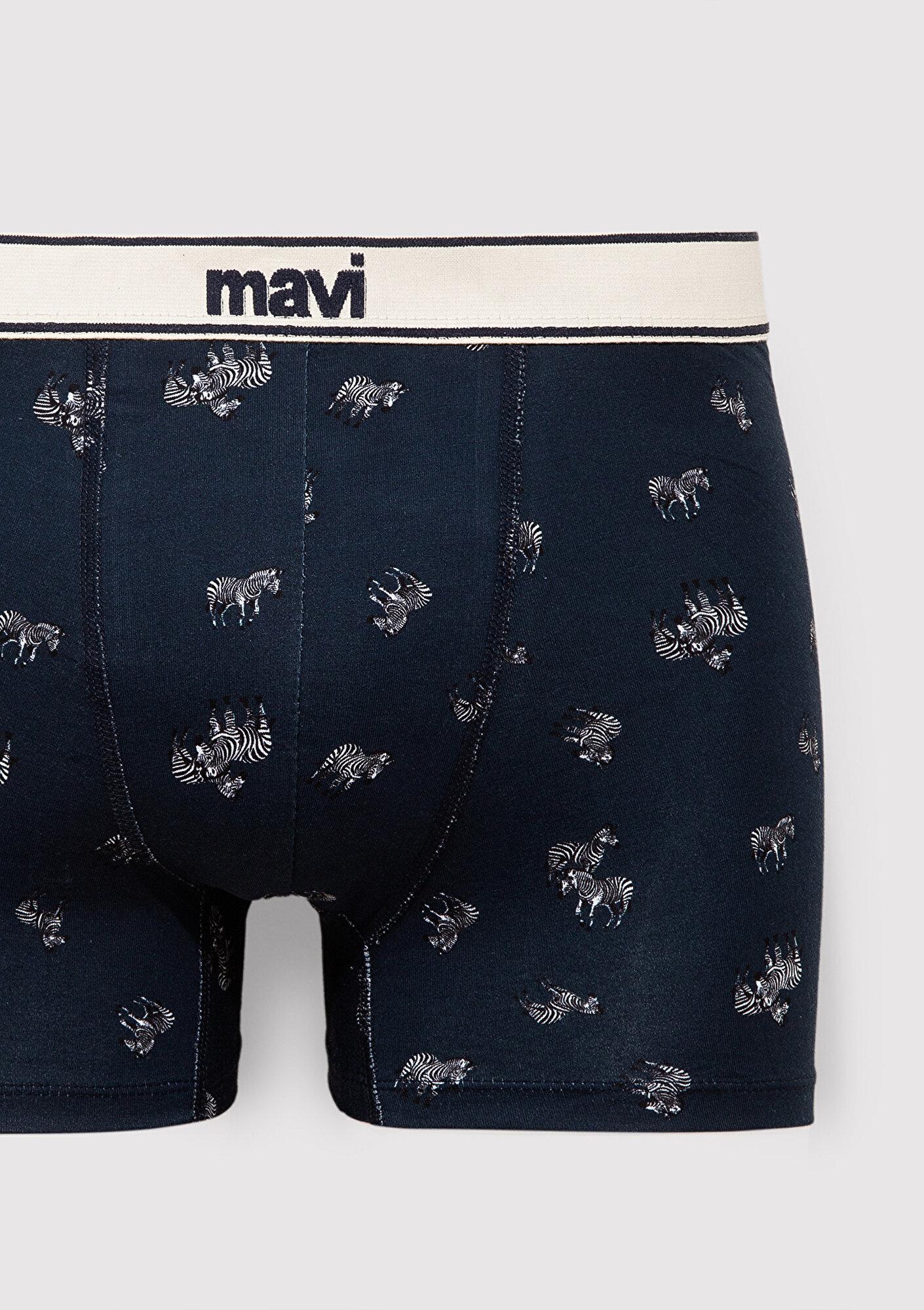 Mavi Zebra Baskılı Lacivert Boxer 0911981-26828