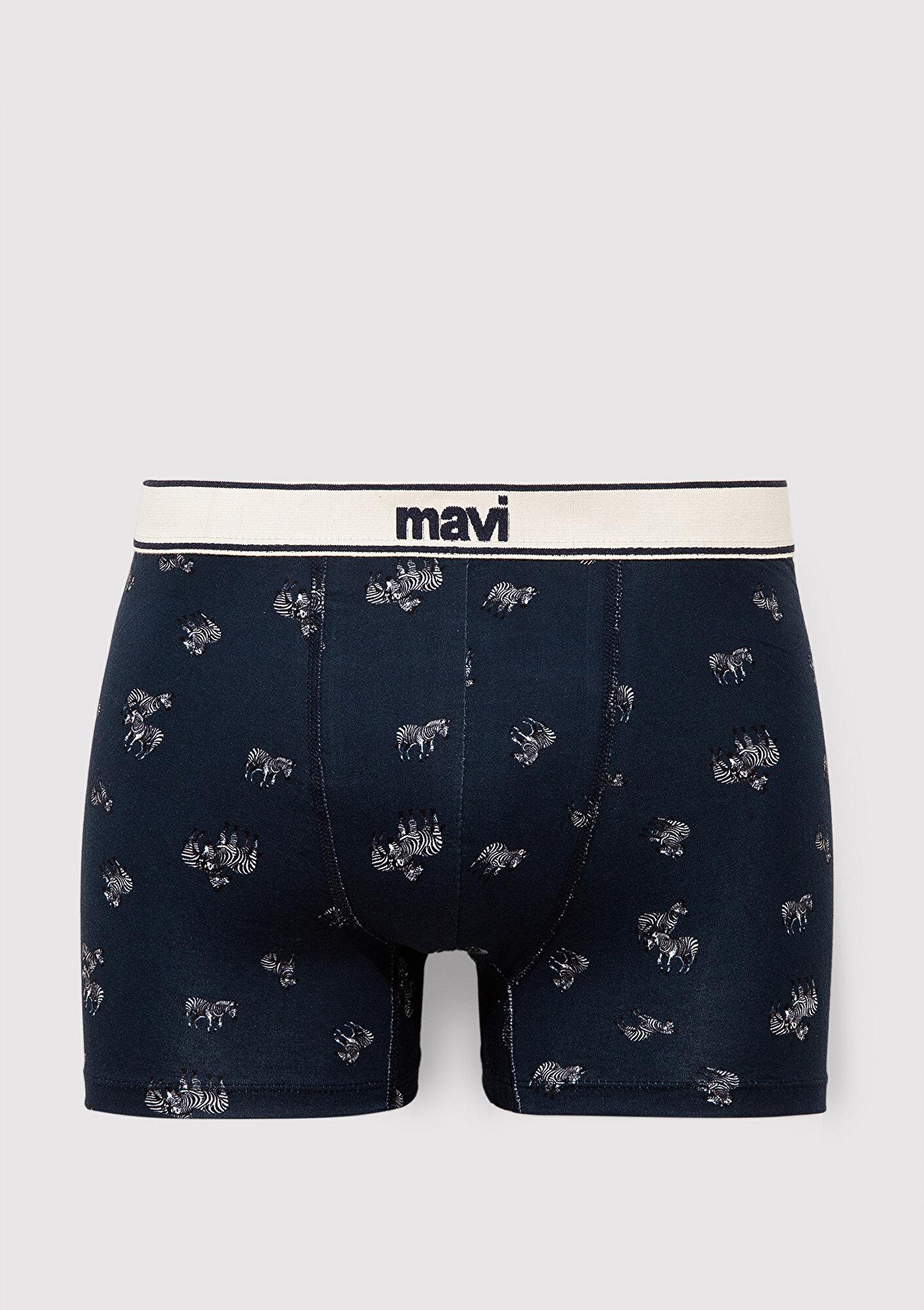 Mavi Zebra Baskılı Lacivert Boxer 0911981-26828