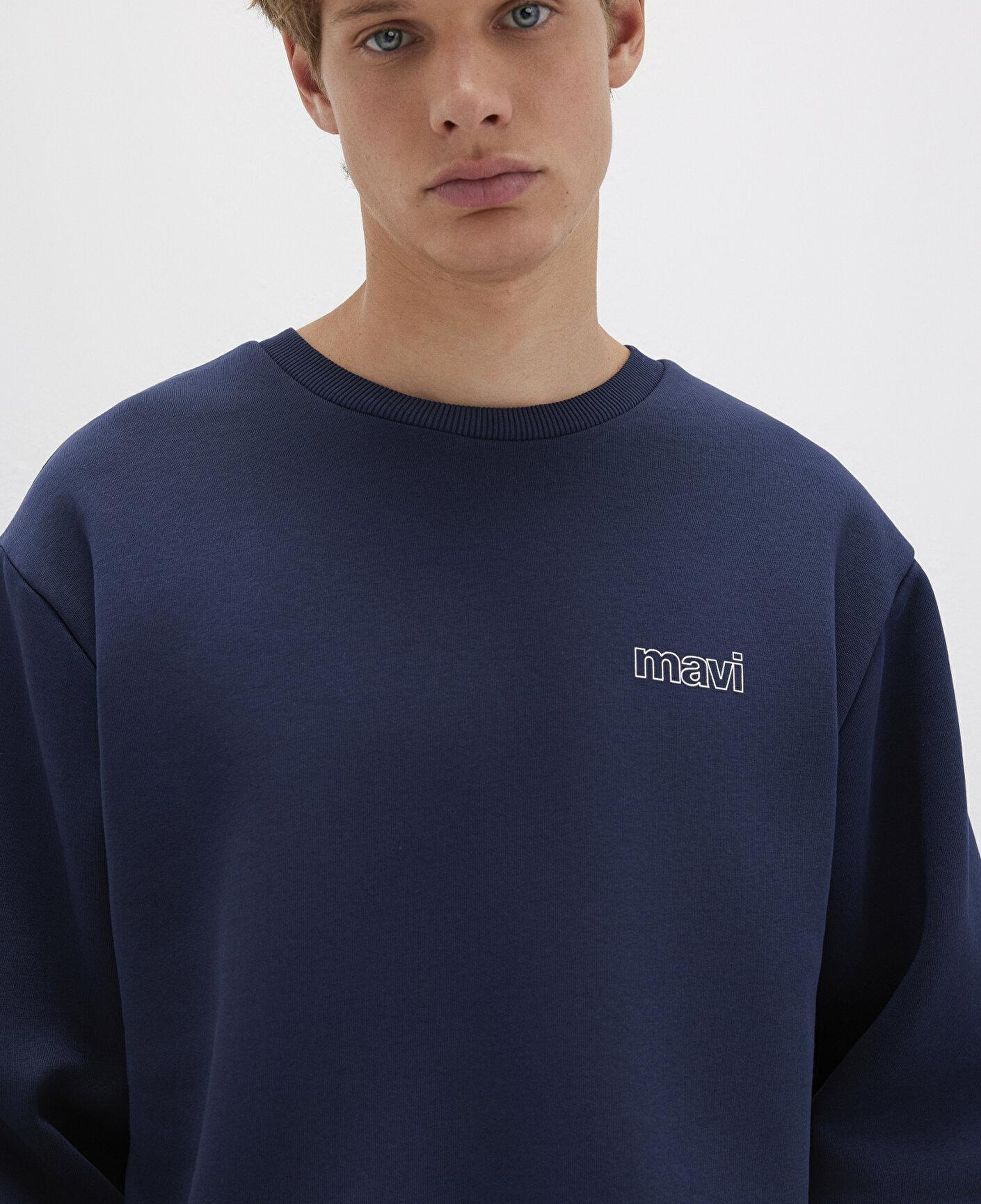 Mavi Mavi Logo Baskılı Lacivert Sweatshirt 0S10379-70488