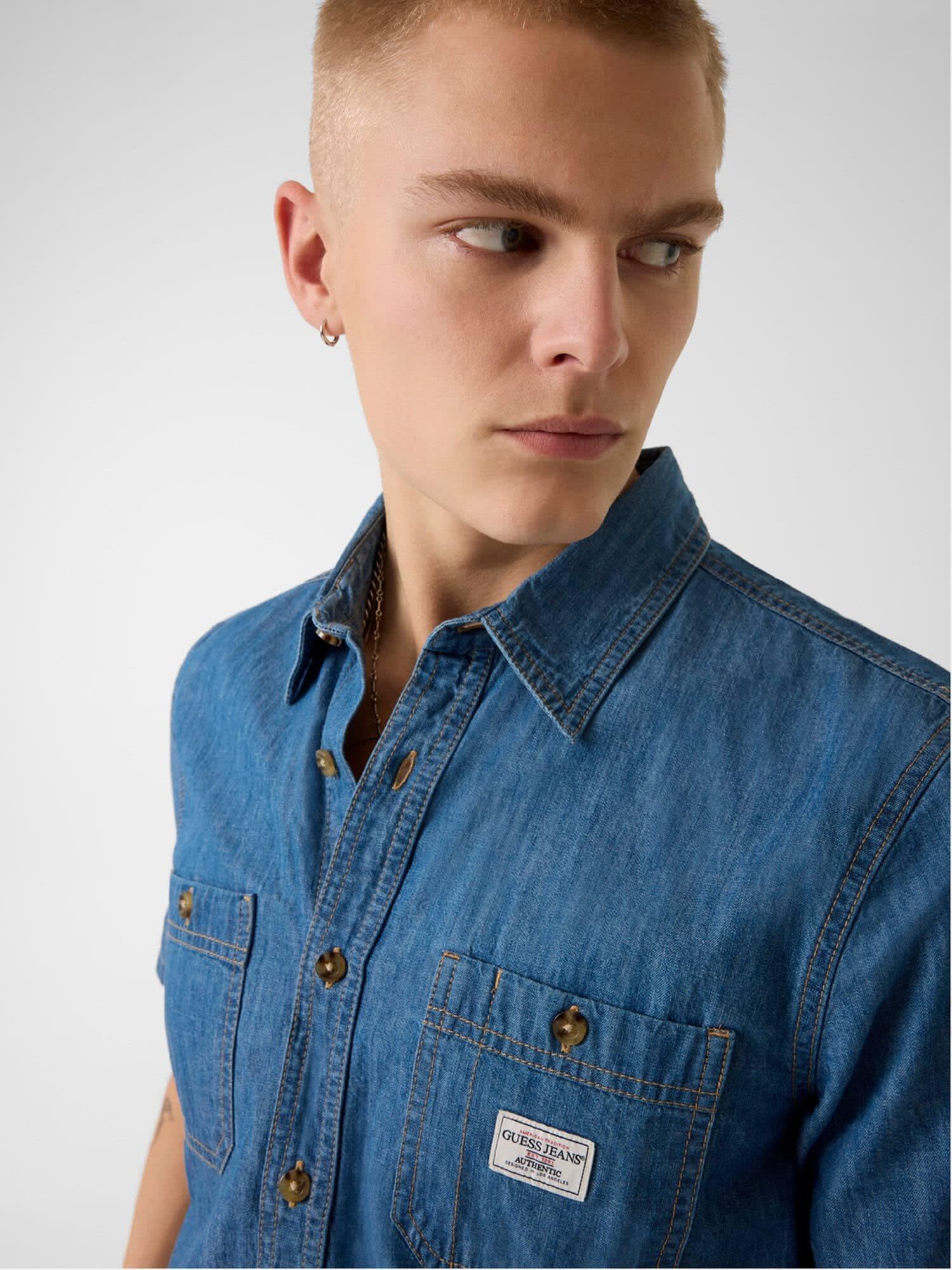 Guess Jeans Erkek Regular Fit Denim Gömlek