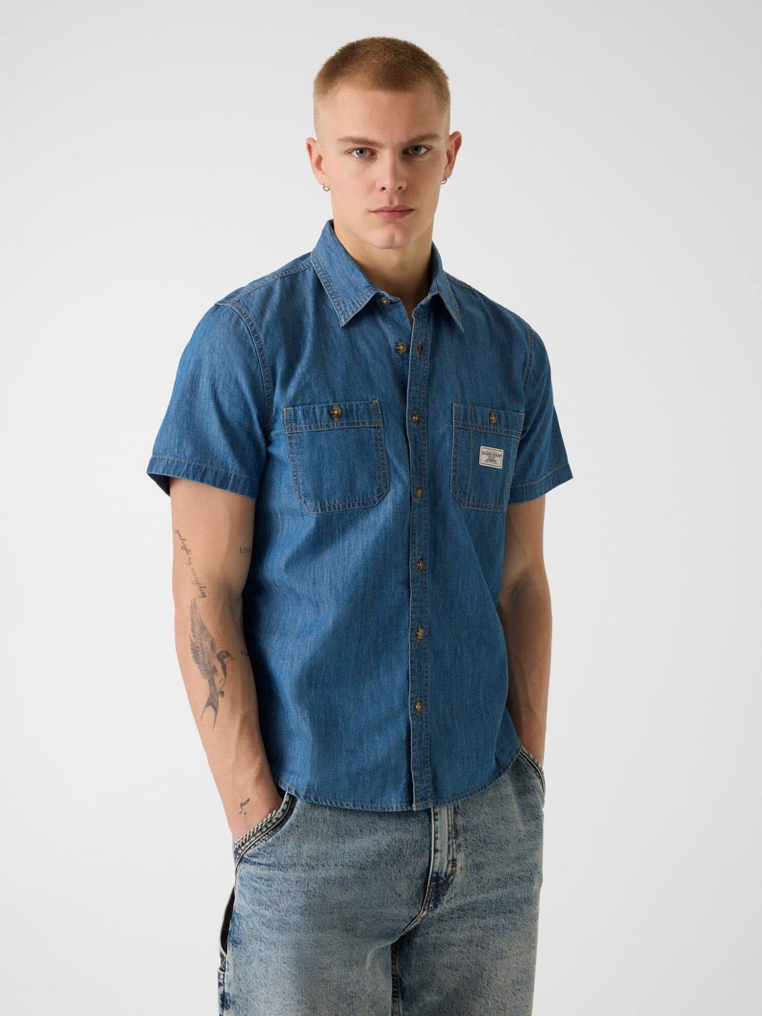 Guess Jeans Erkek Regular Fit Denim Gömlek