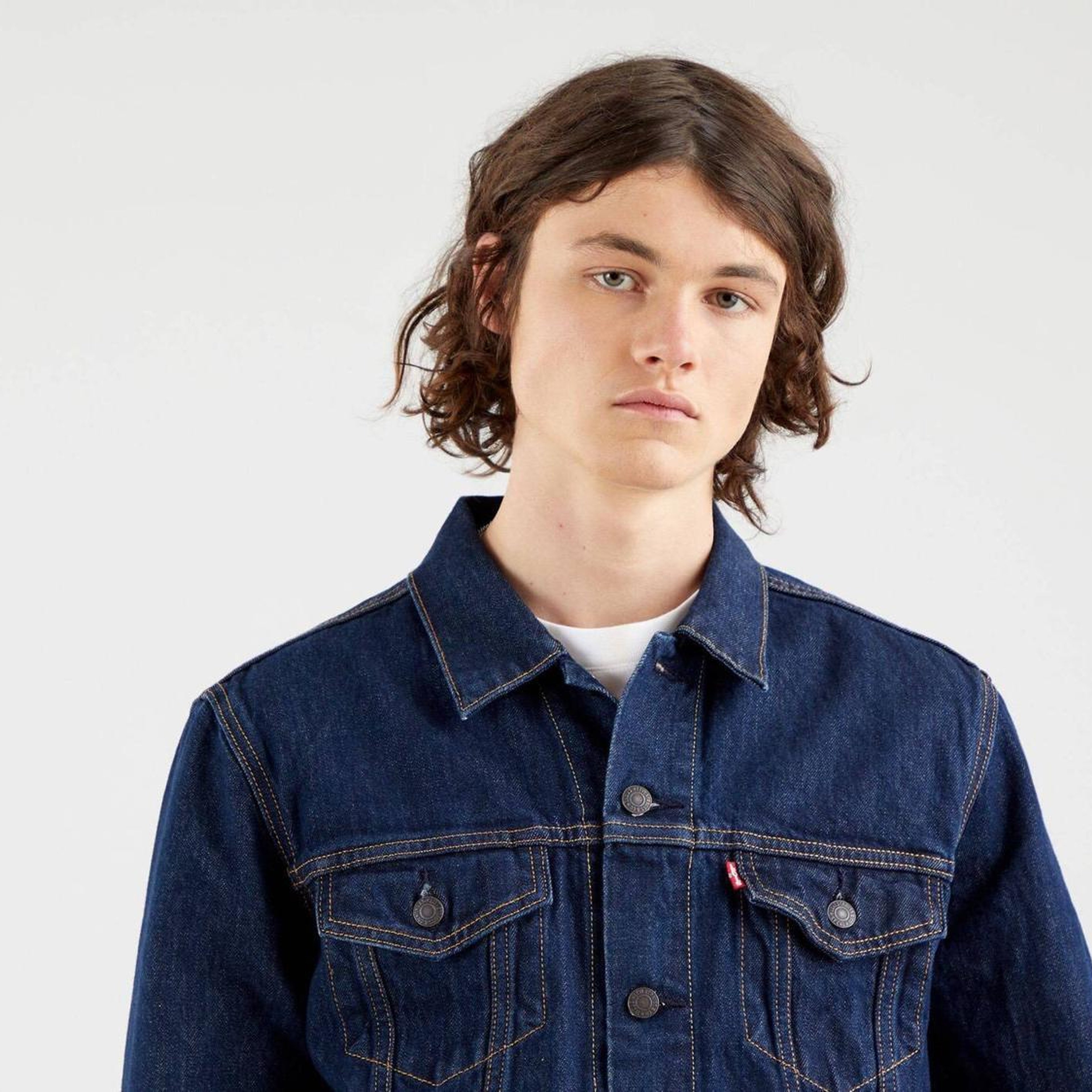 The Trucker Jacket Rockridge Trucker Orta İndigo Erkek Trucker Ceket