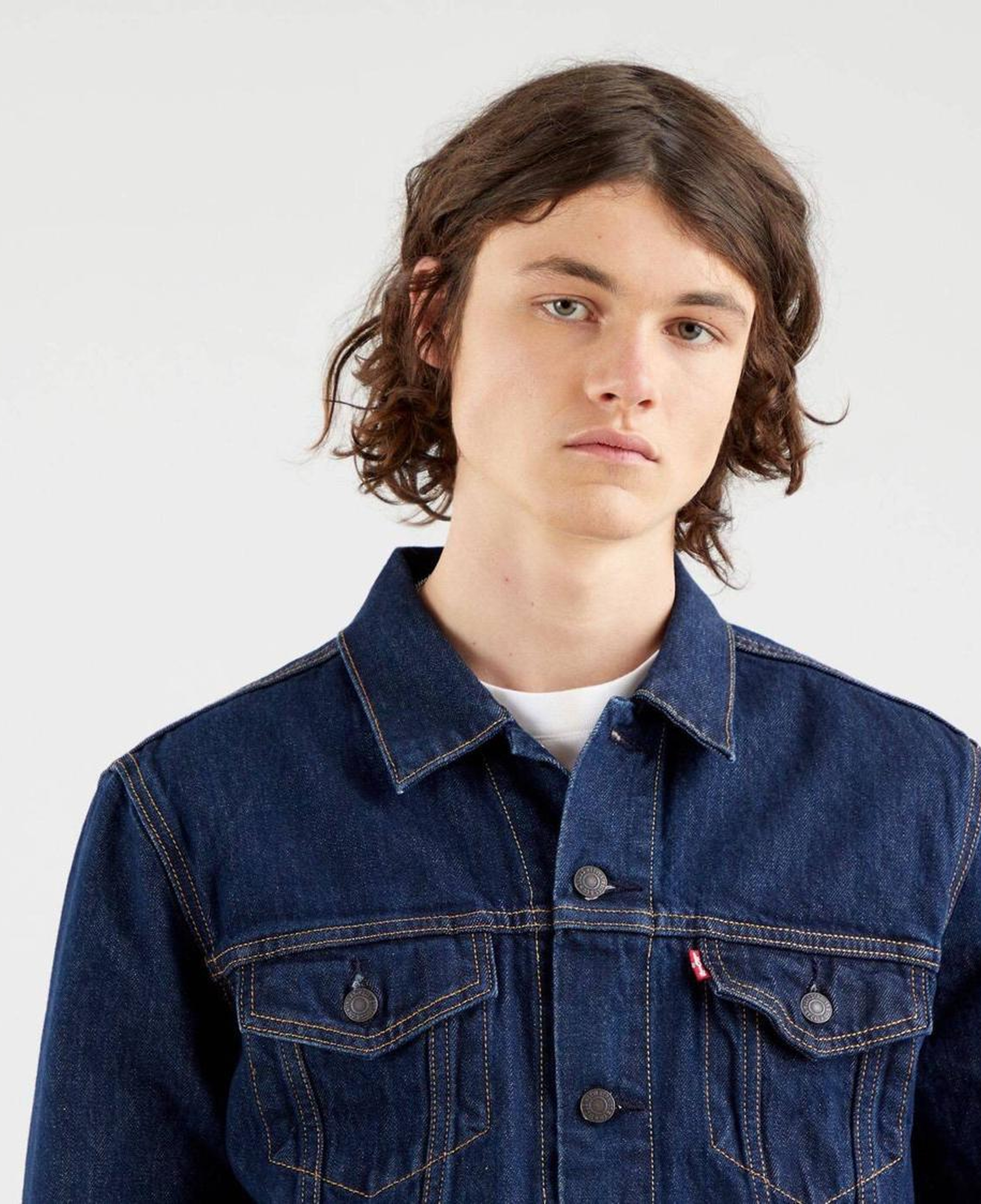 The Trucker Jacket Rockridge Trucker Orta İndigo Erkek Trucker Ceket