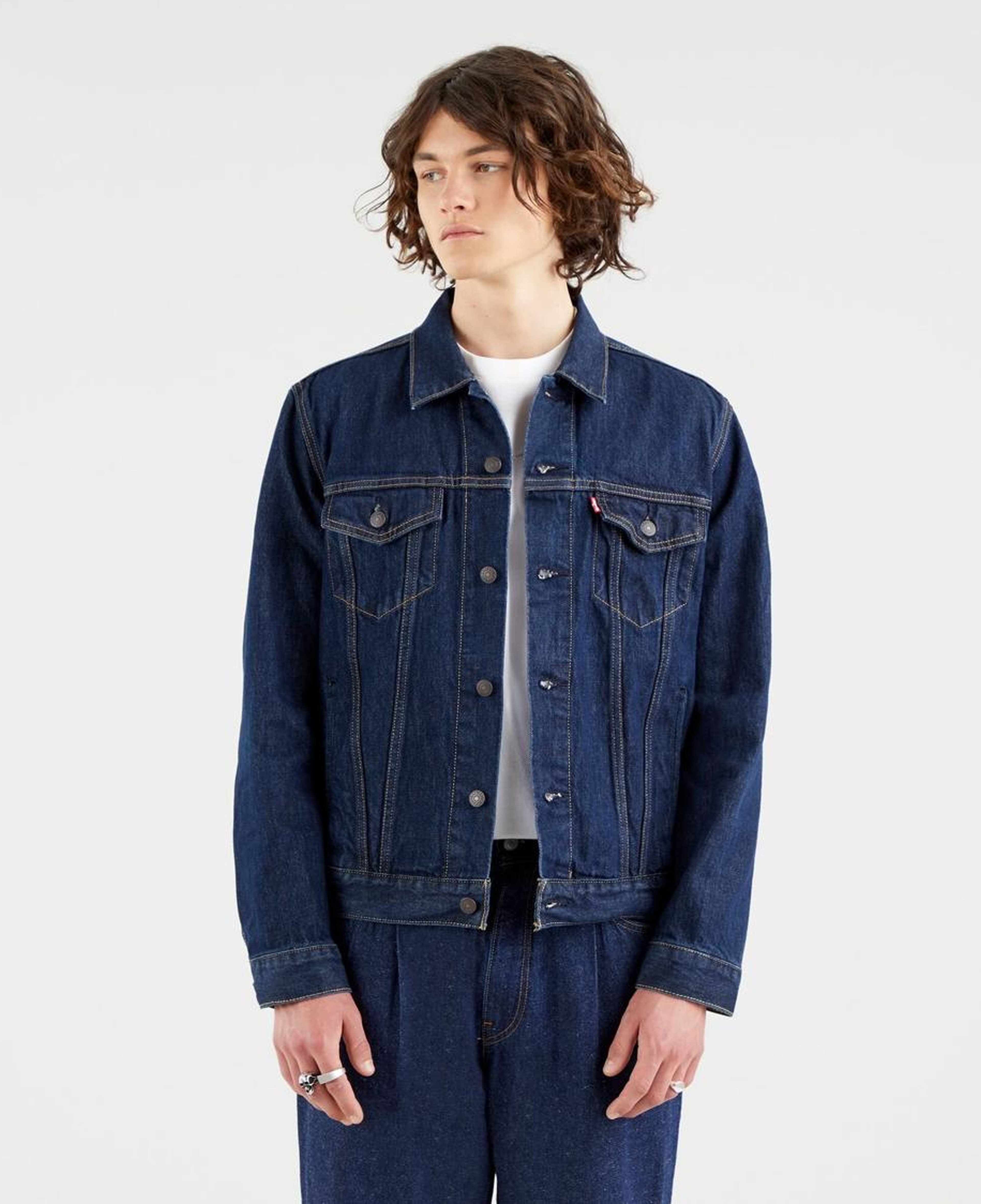 The Trucker Jacket Rockridge Trucker Orta İndigo Erkek Trucker Ceket