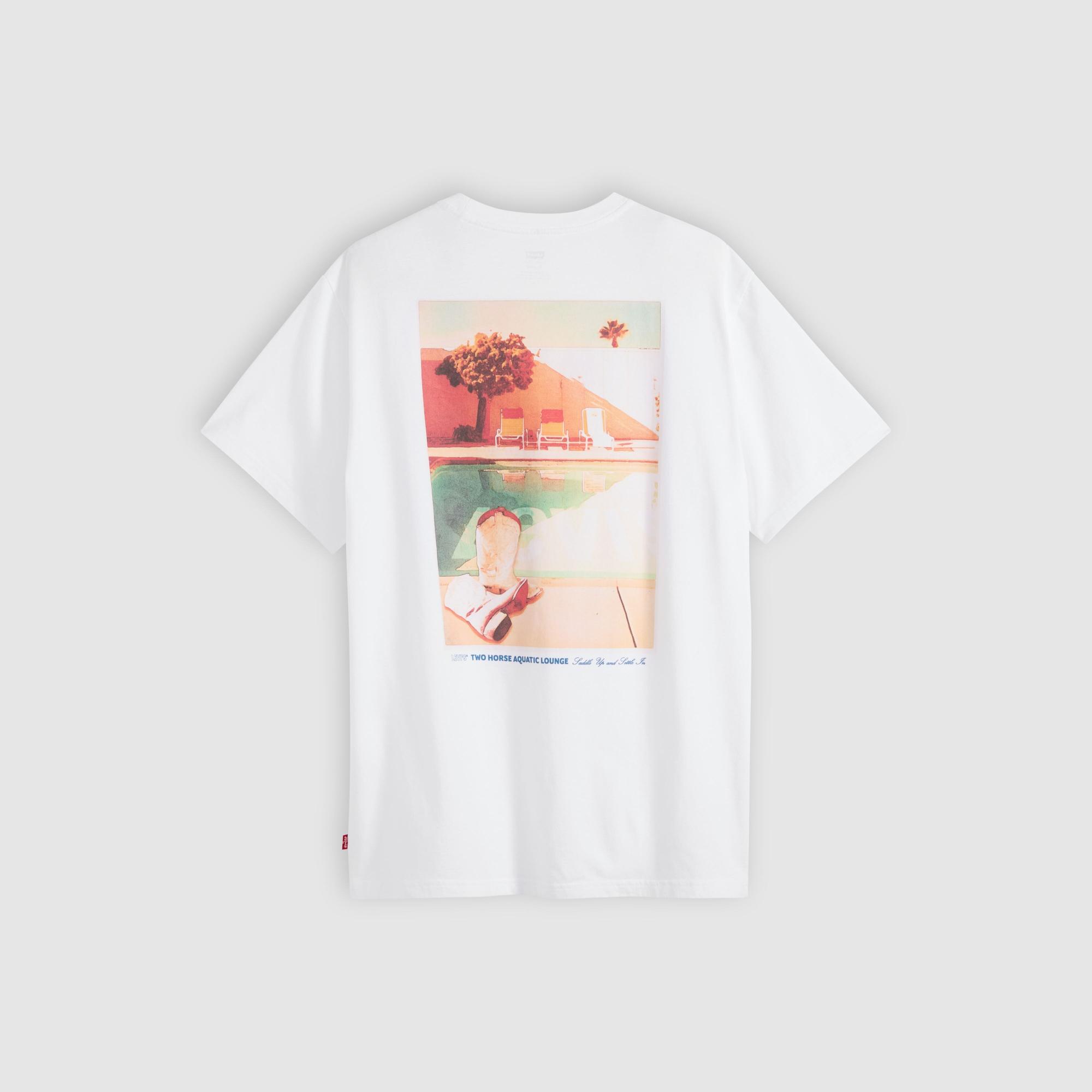 Relaxed Fit Baskılı Beyaz Tişört