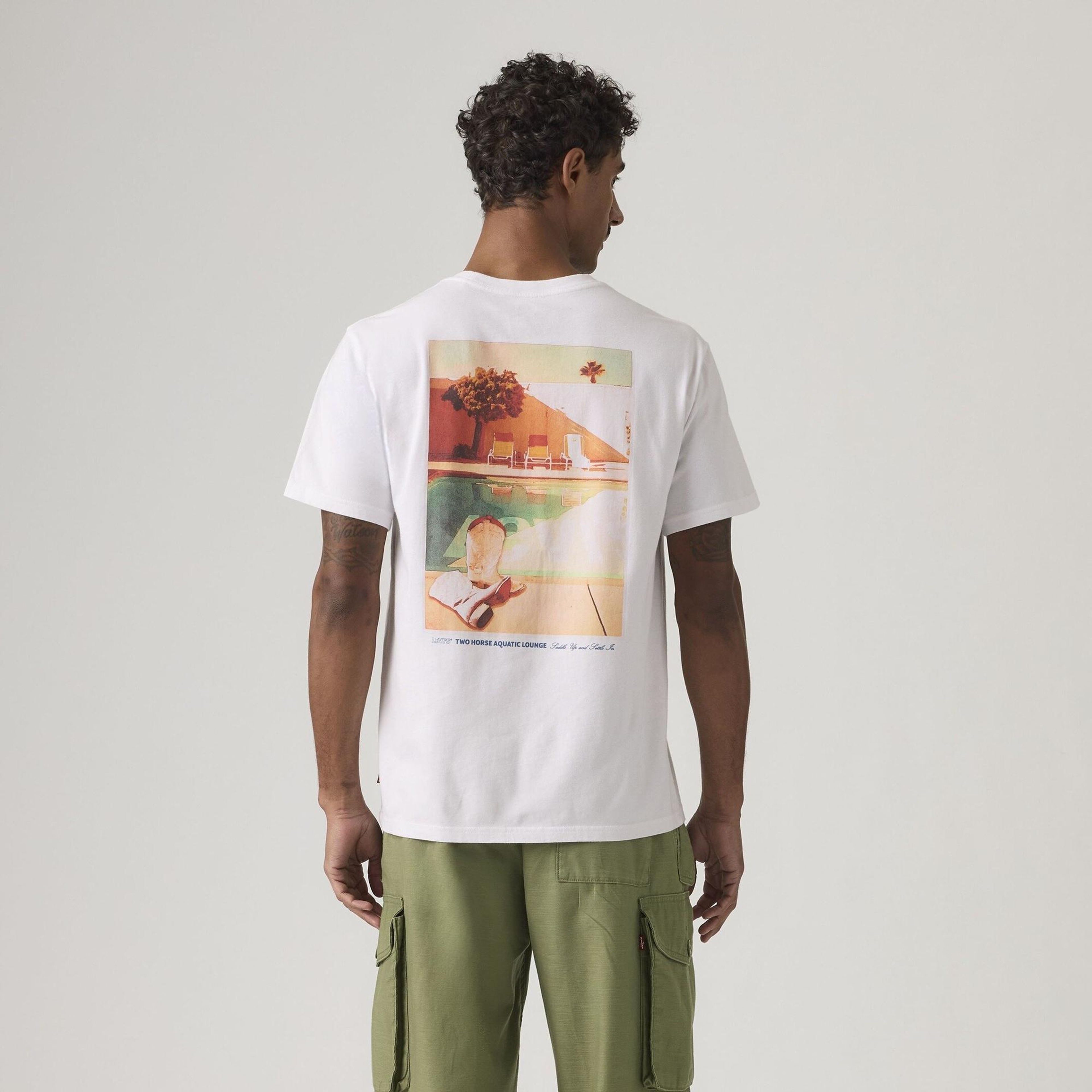 Relaxed Fit Baskılı Beyaz Tişört