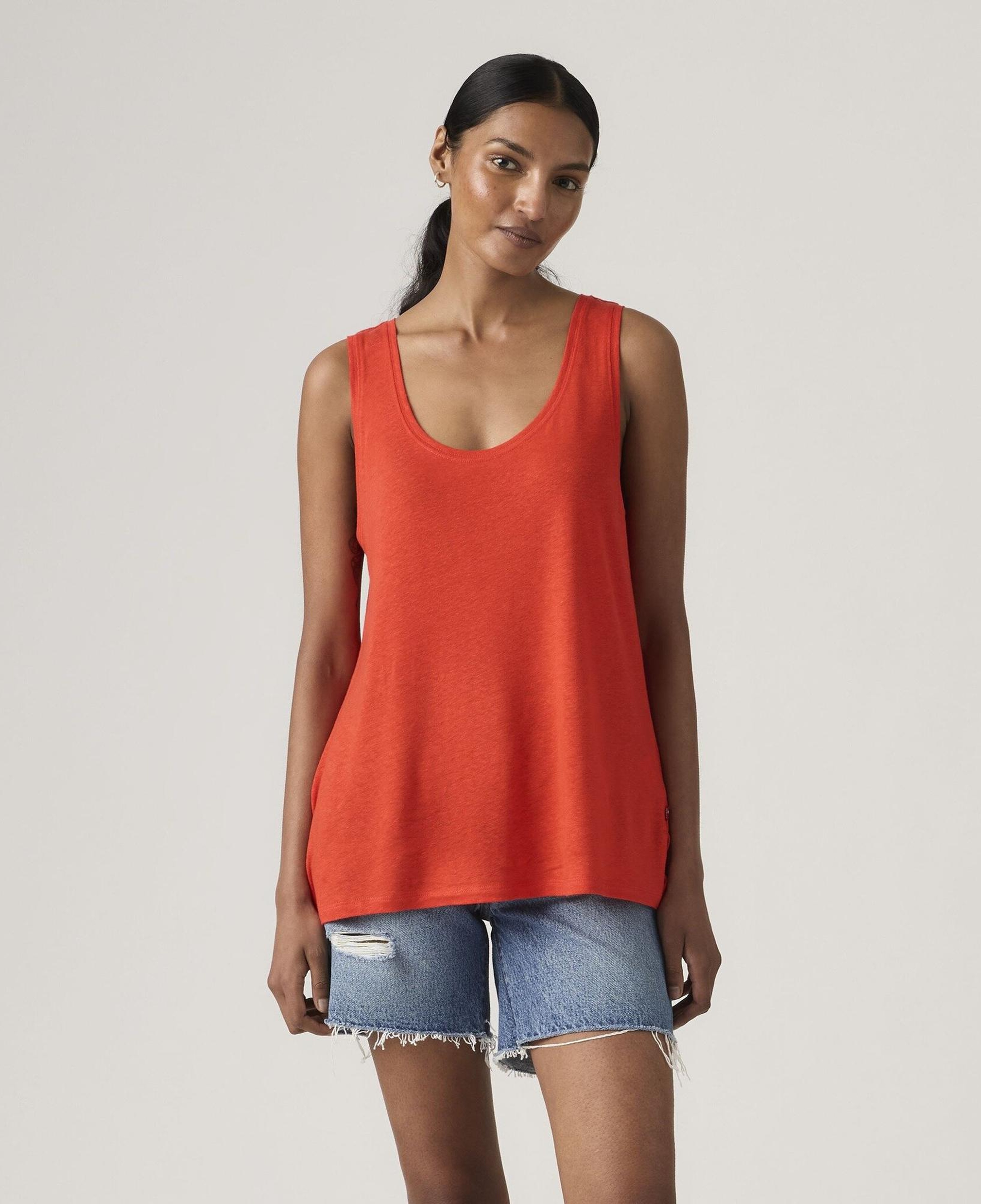 Lori Scoop Keten Karışımlı Tank Top