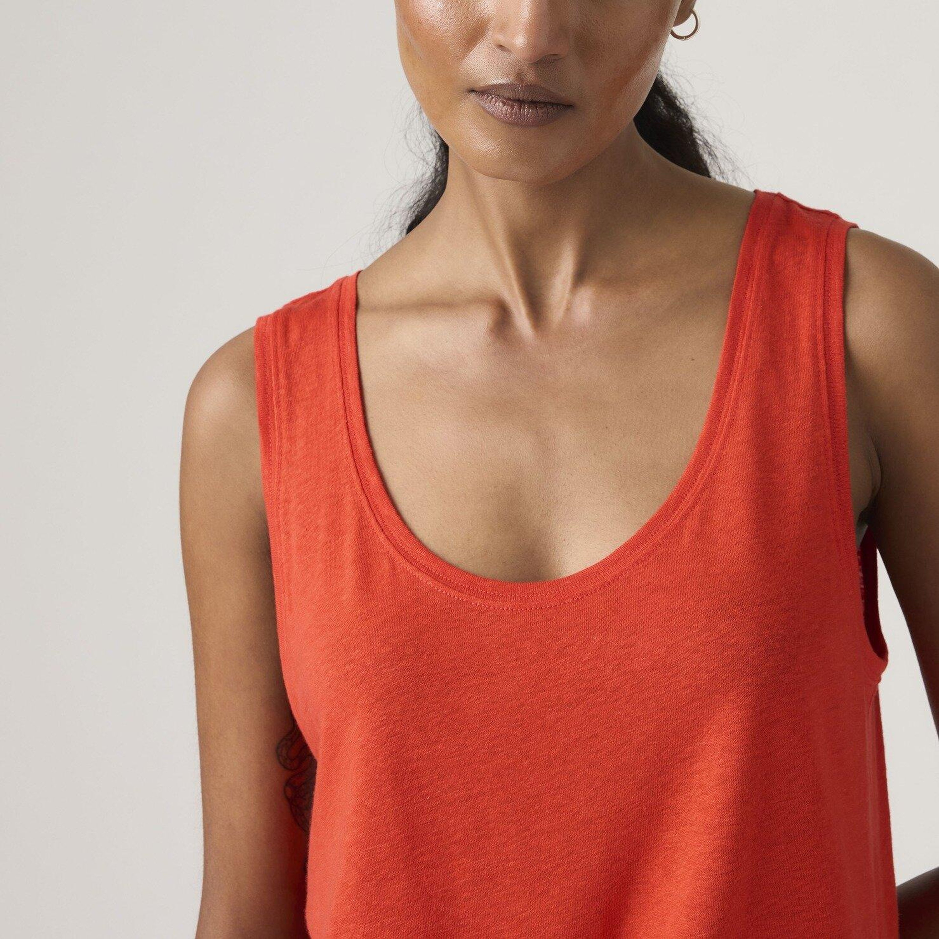 Lori Scoop Keten Karışımlı Tank Top