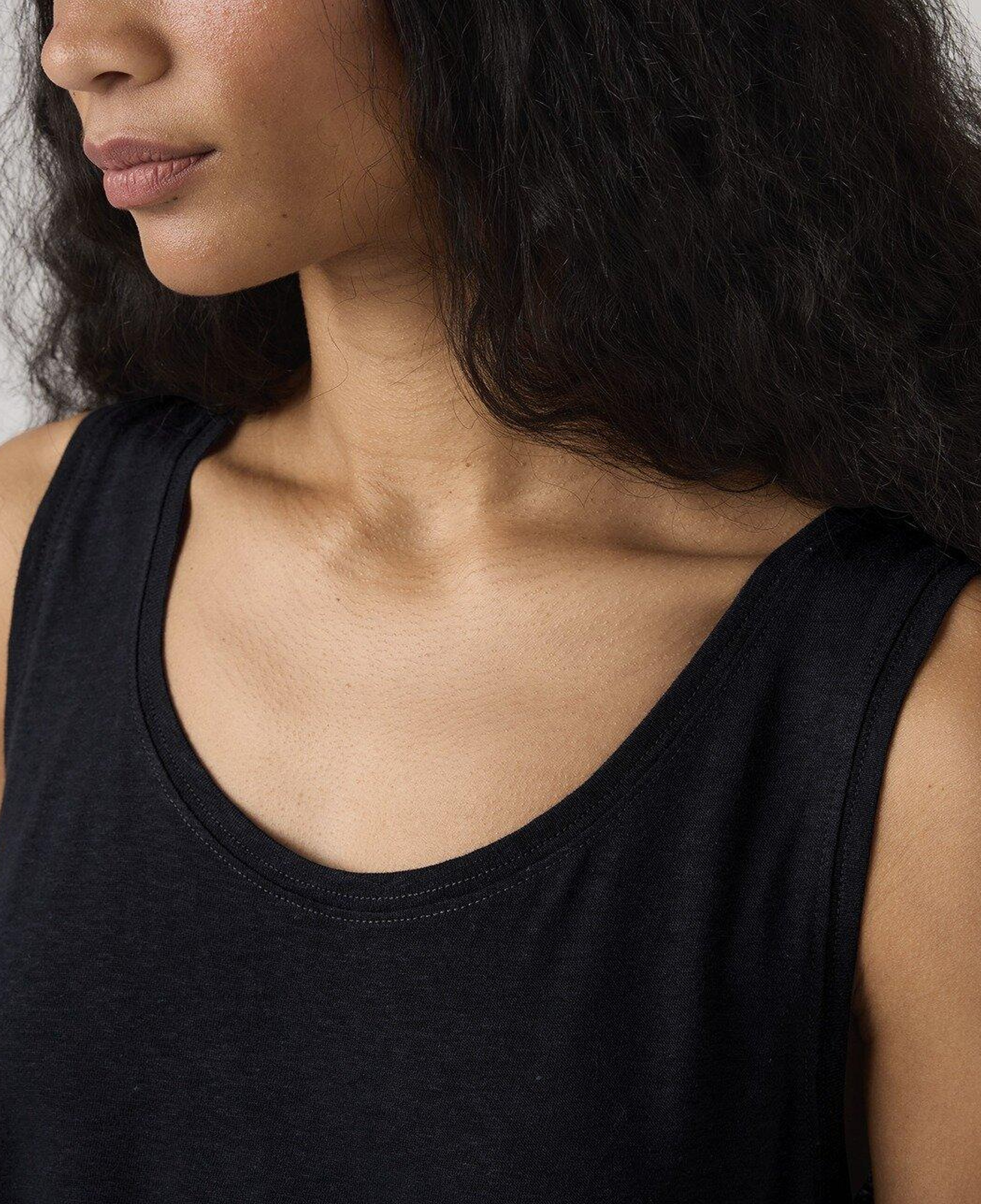 Lori Scoop Keten Karışımlı Tank Top