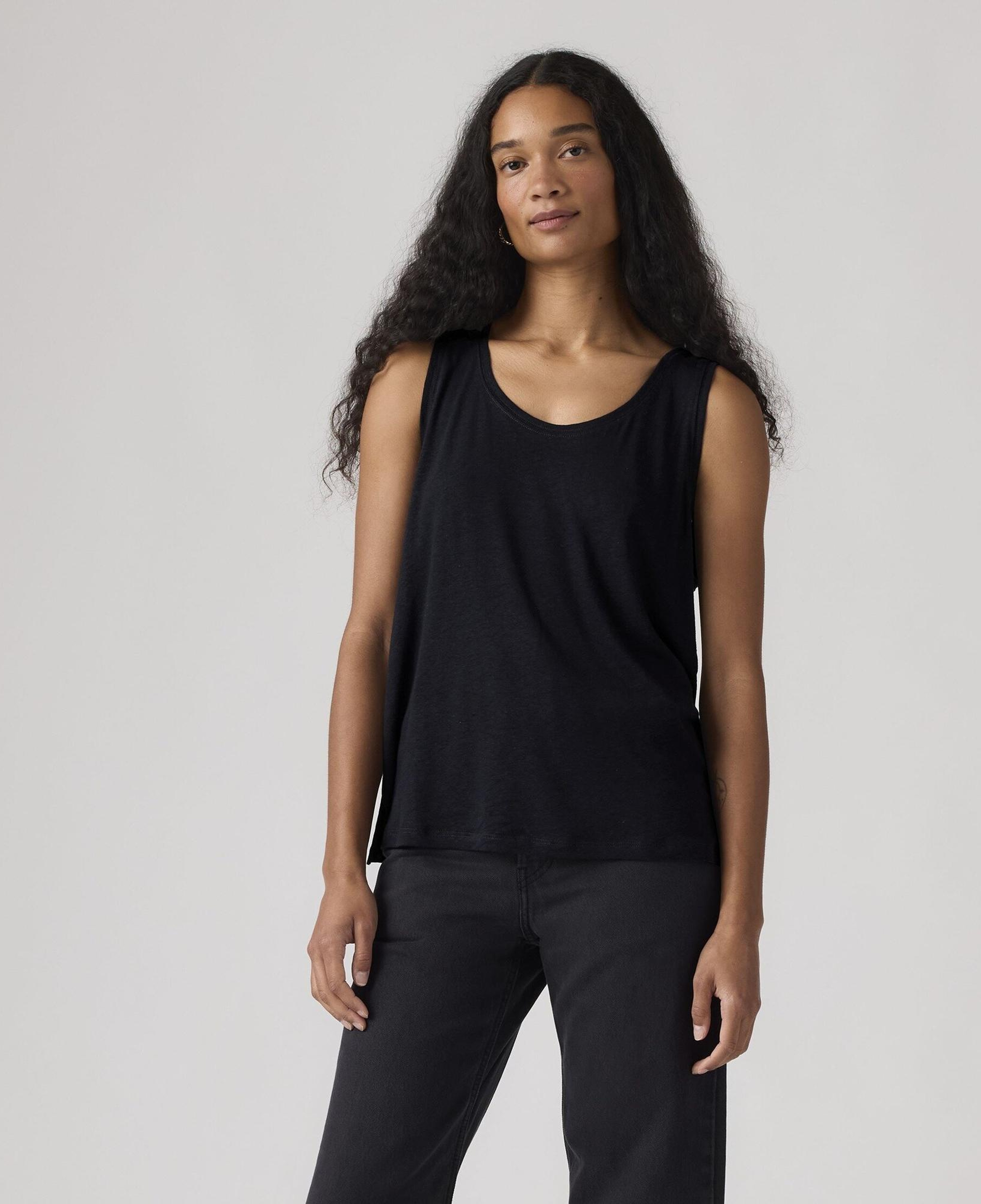 Lori Scoop Keten Karışımlı Tank Top