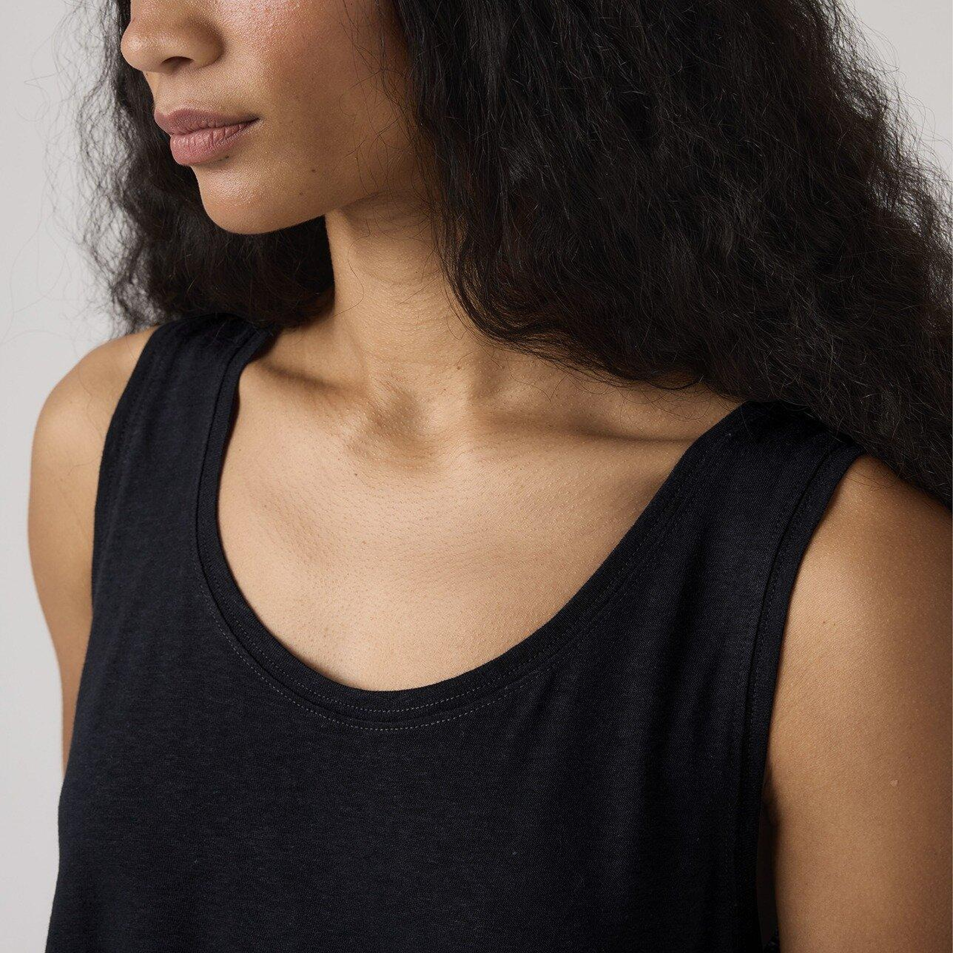 Lori Scoop Keten Karışımlı Tank Top