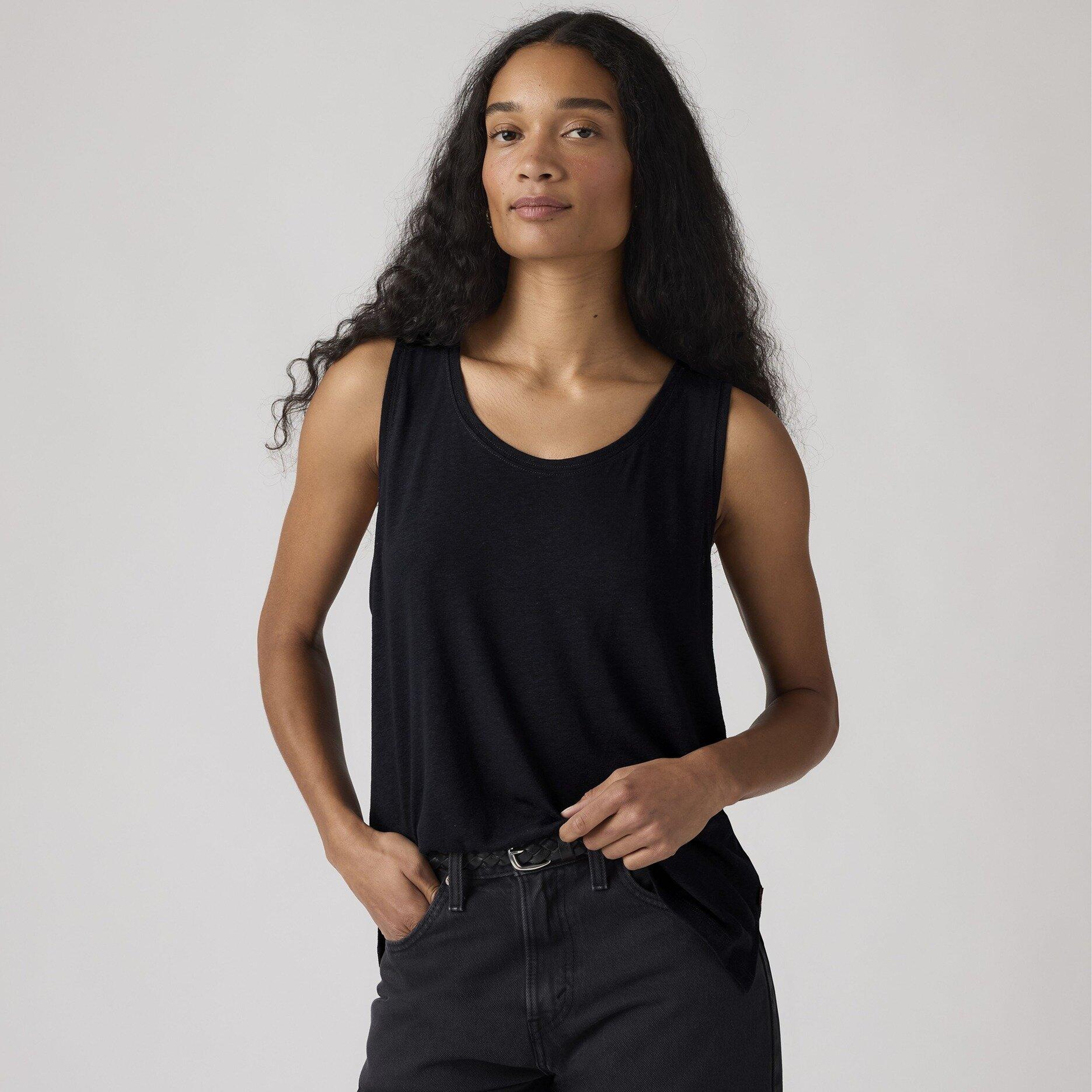 Lori Scoop Keten Karışımlı Tank Top