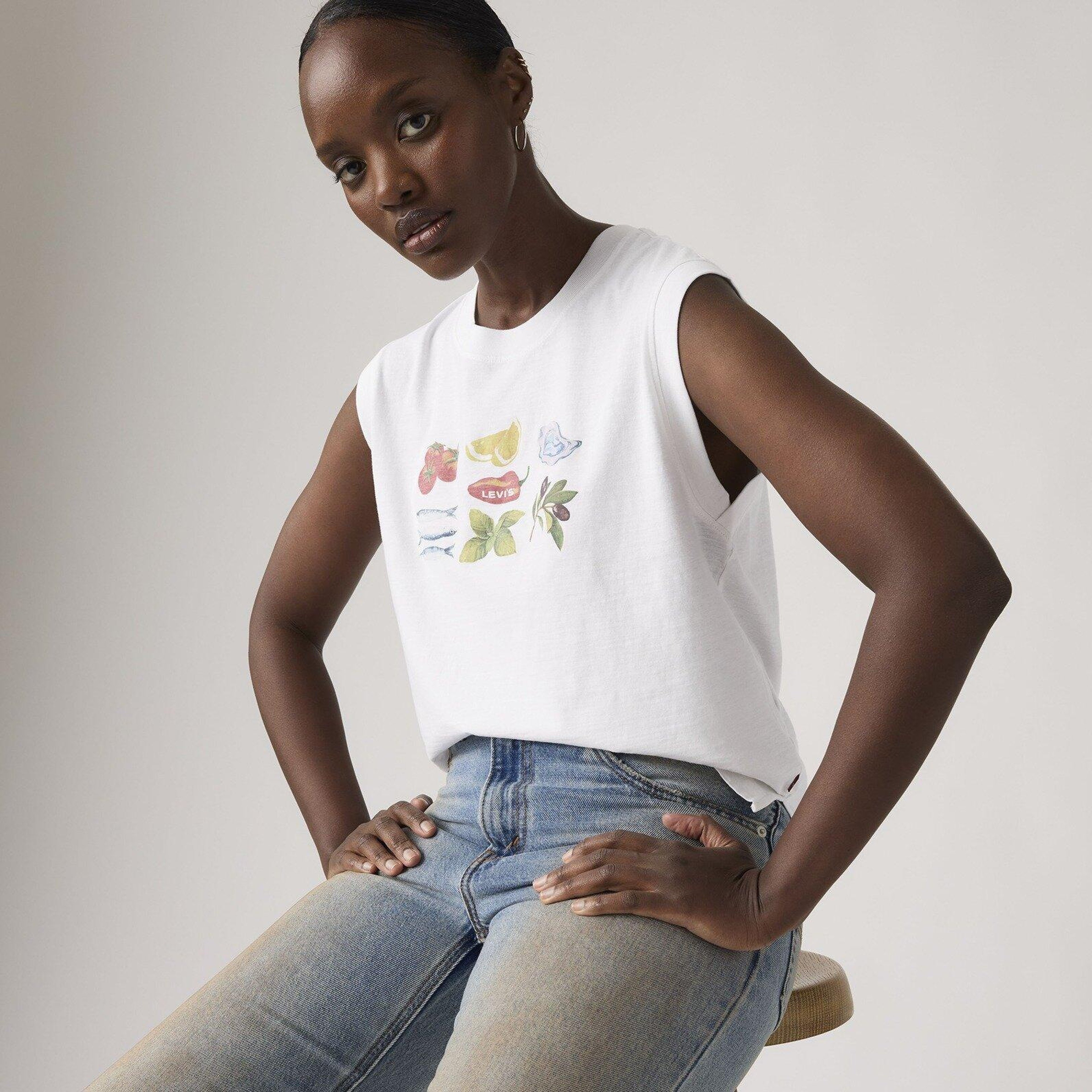 Graphic Boxy Tank Top