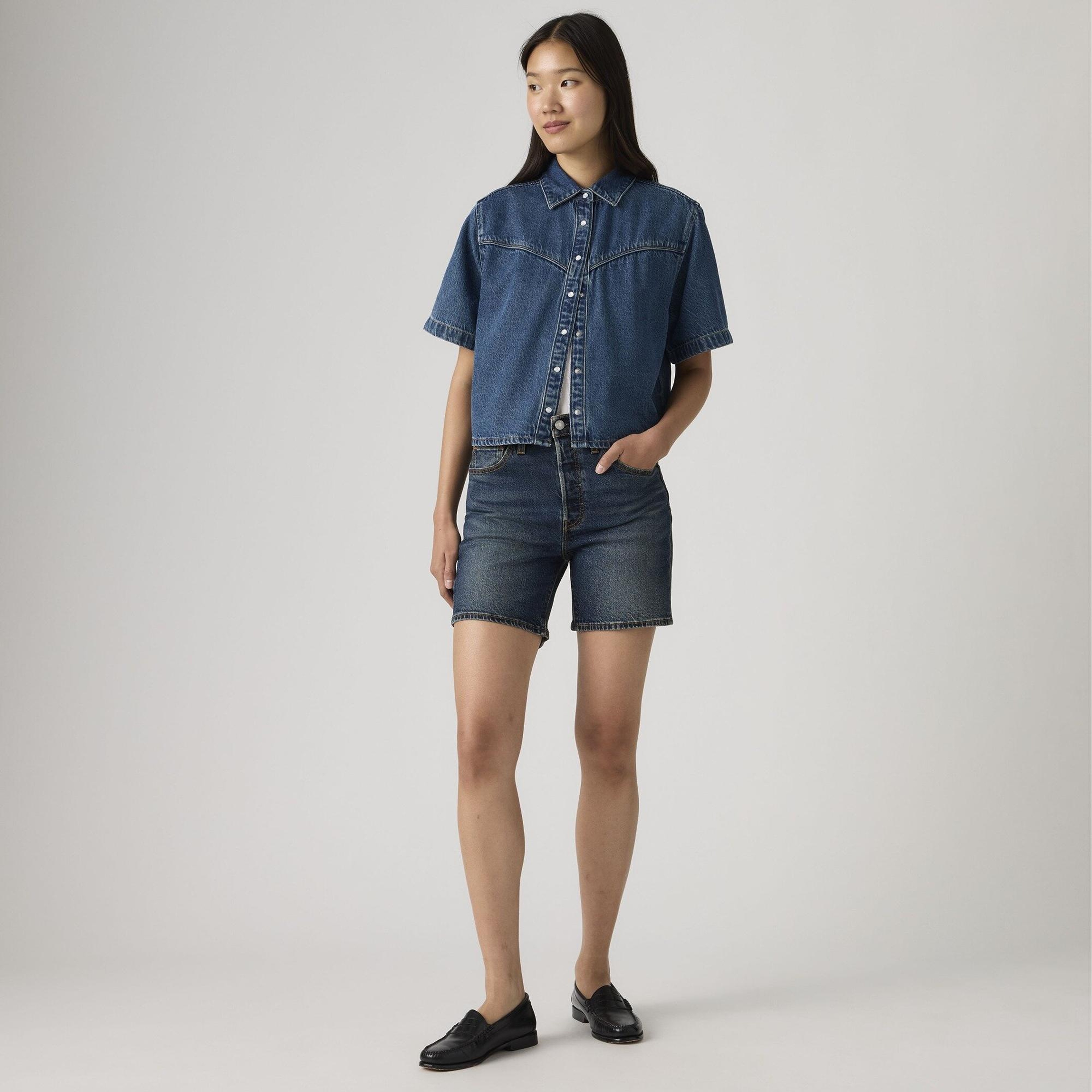 501® Mid Thigh Lightweight Kadın Jean Şort